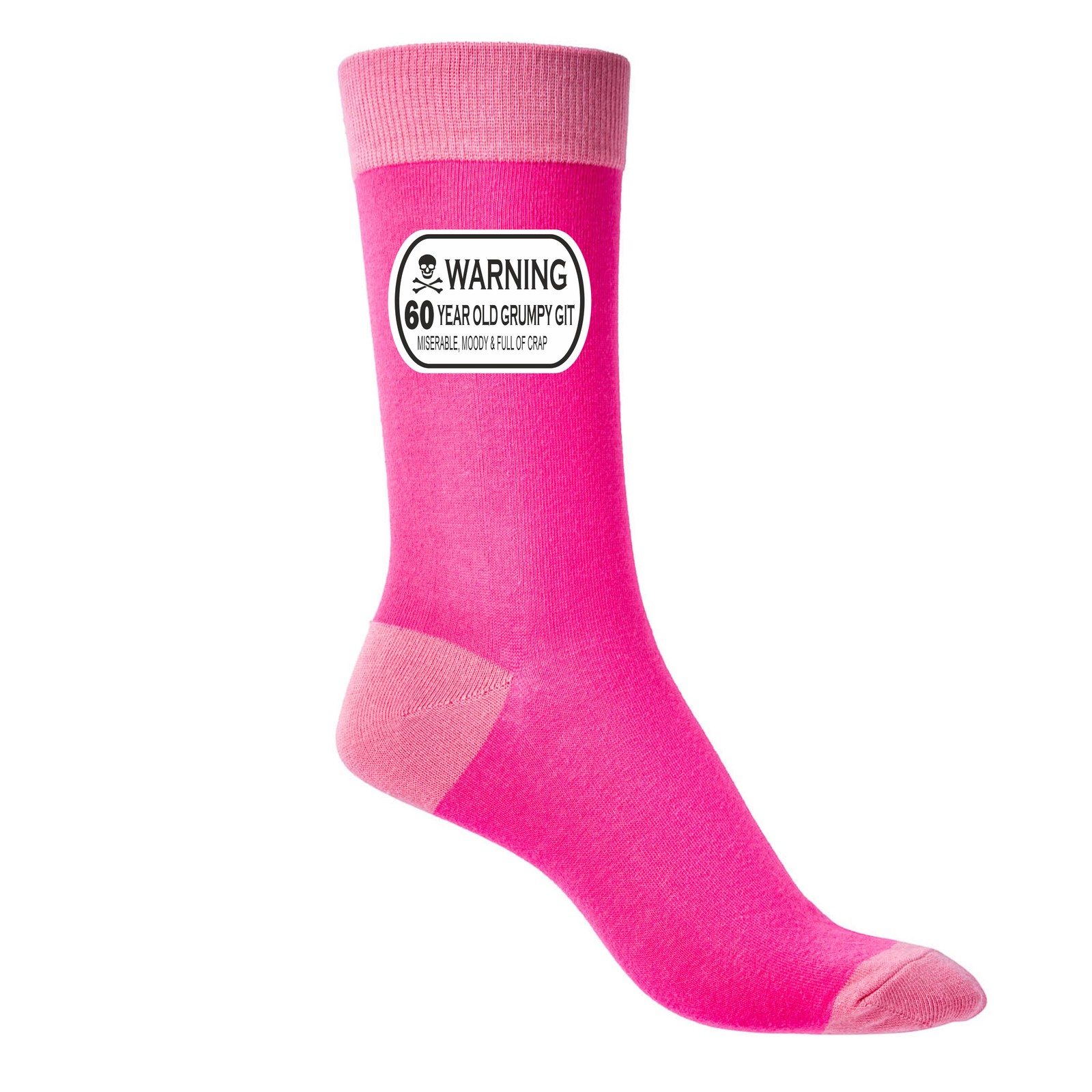 Grumpy Git 60th Ladies Pink Socks Funny Joke Gift For 60 Year Old