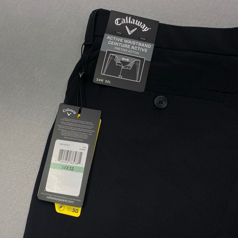 Callaway Men’s Black Golf Pants Size 34×32 with Swing Tech 10222