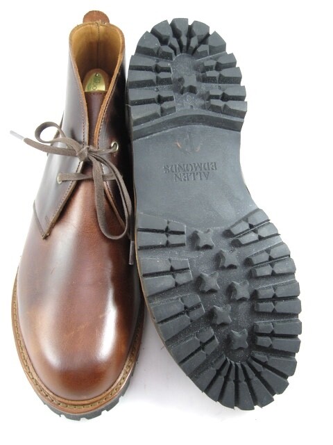 NEW Allen Edmonds “CHANDLER” LUG CHUKKA Boot 9.5 E(L) & 9.5 D(R) Brown(549N)
