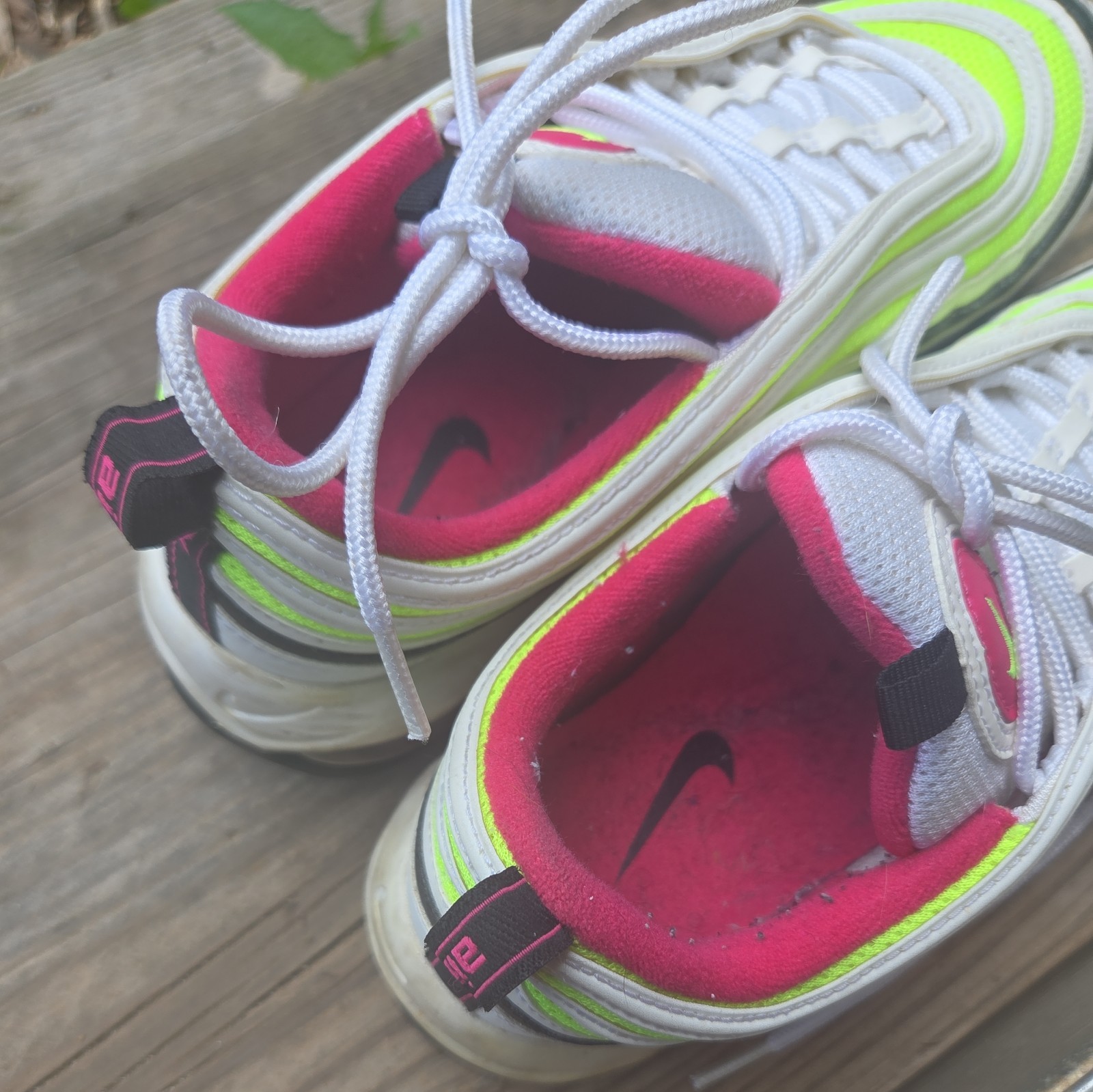 Nike Air Max 97 Men’s Size 7.5 Sneakers Volt Green Pink