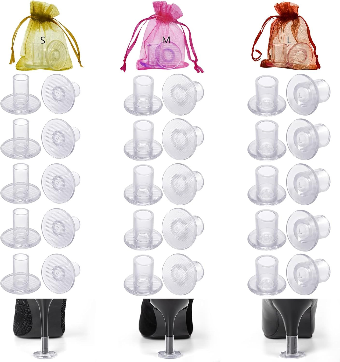 Heel Stoppers for Grass, 15 Pairs 3 Sizes Heel Protectors for Grass, Sturdy High