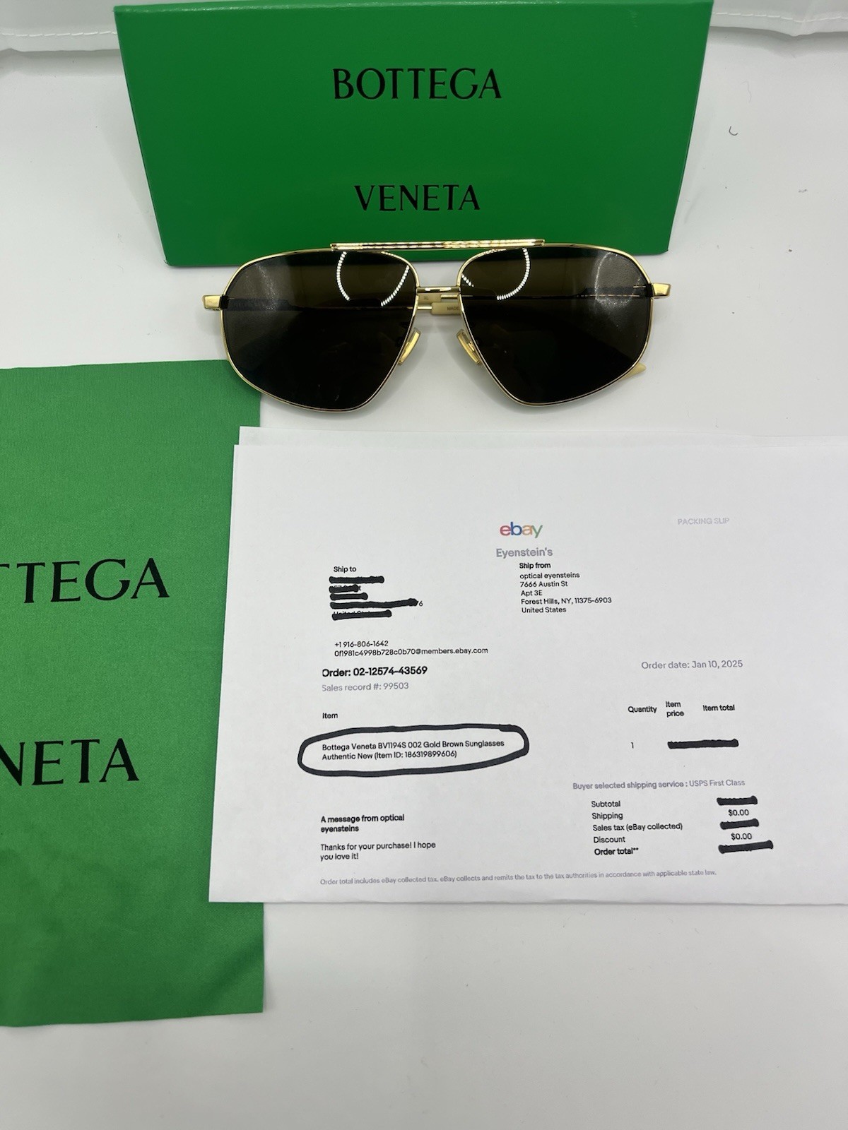 Bottega Veneta BV1194S 002 Gold Brown Aviator Sunglasses 61-12-144 New