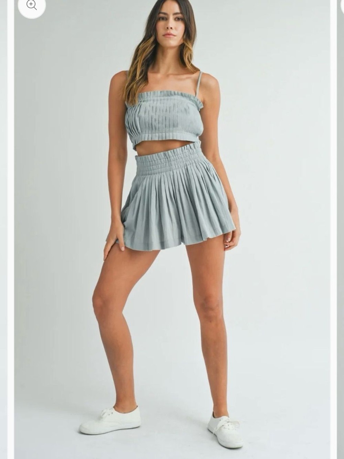 Women’s Shorts & cropped top set- Light Gray – NWT