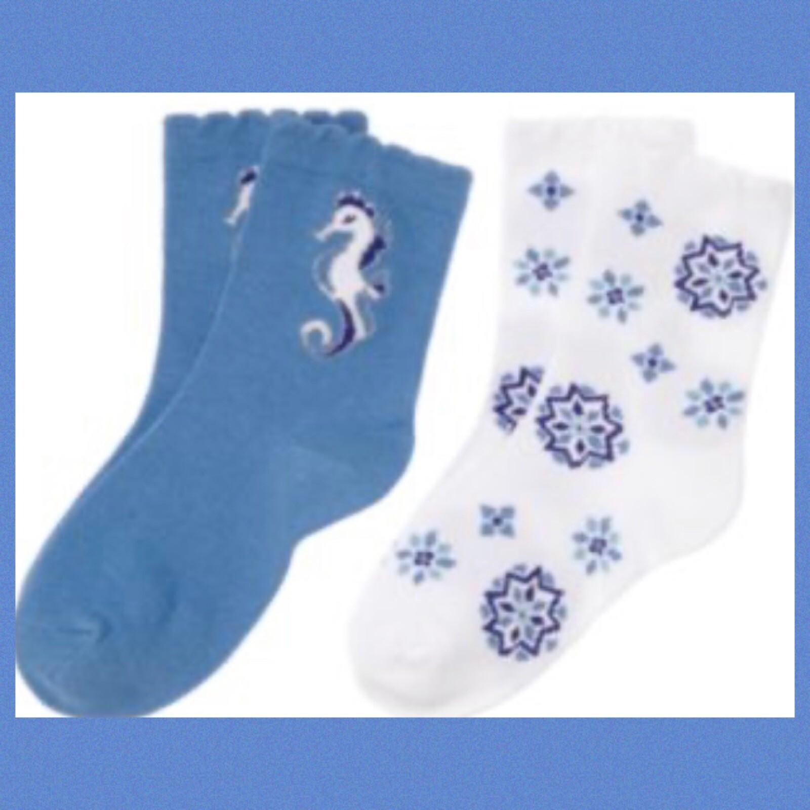 NWT 3-4 Gymboree “GREEK STYLE ISLE” Cotton/Nylon/Span Seahorse Geometric SOCKS