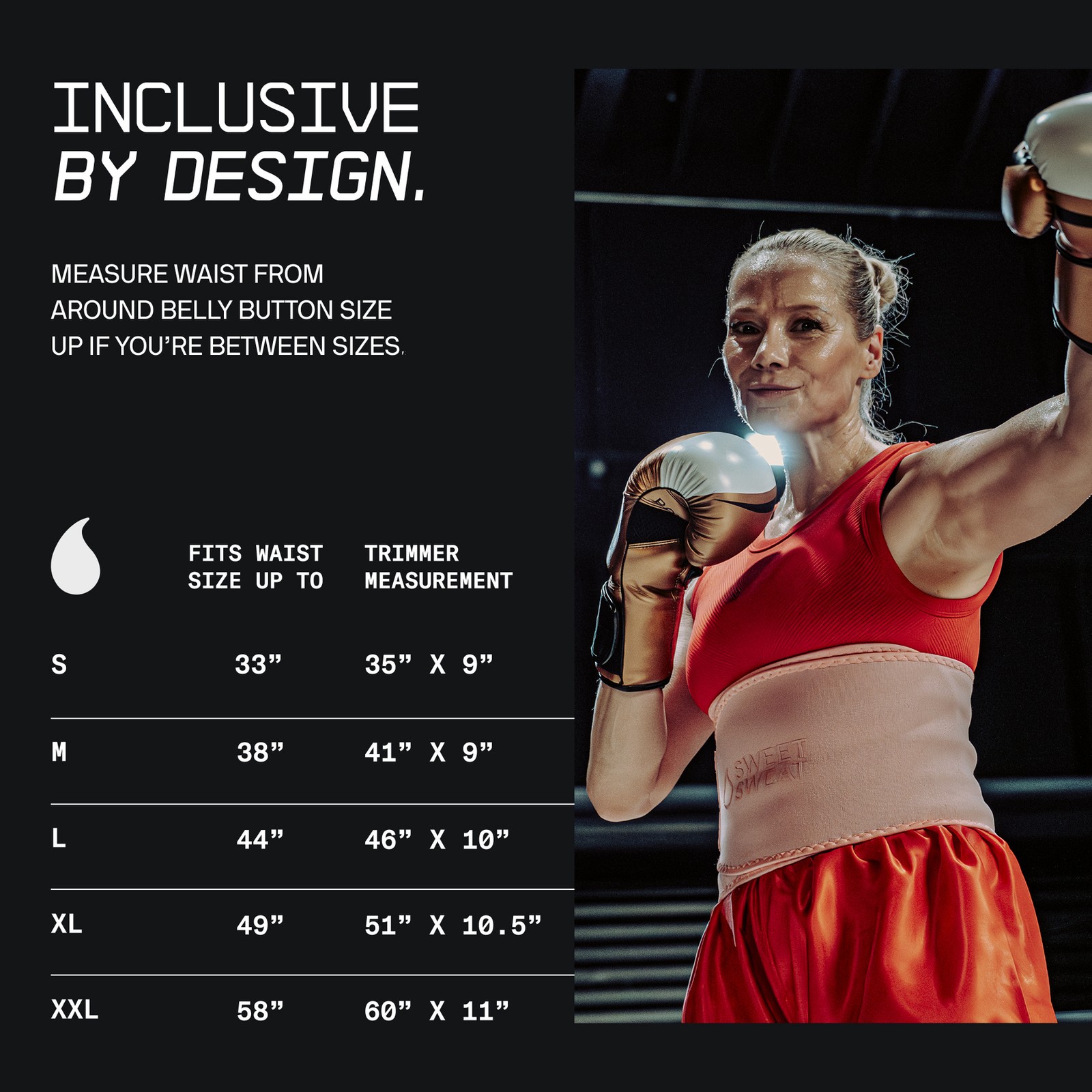 Sweet Sweat Waist Trimmer XC – Black/White XL (51 x 10.5in)