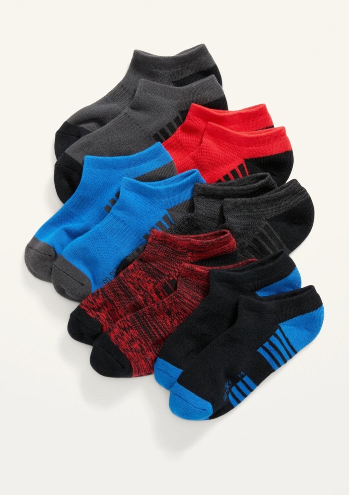 Old Navy Kids Gender-Neutral Go-Dry Ankle Socks 6-Pack Size Medium Large