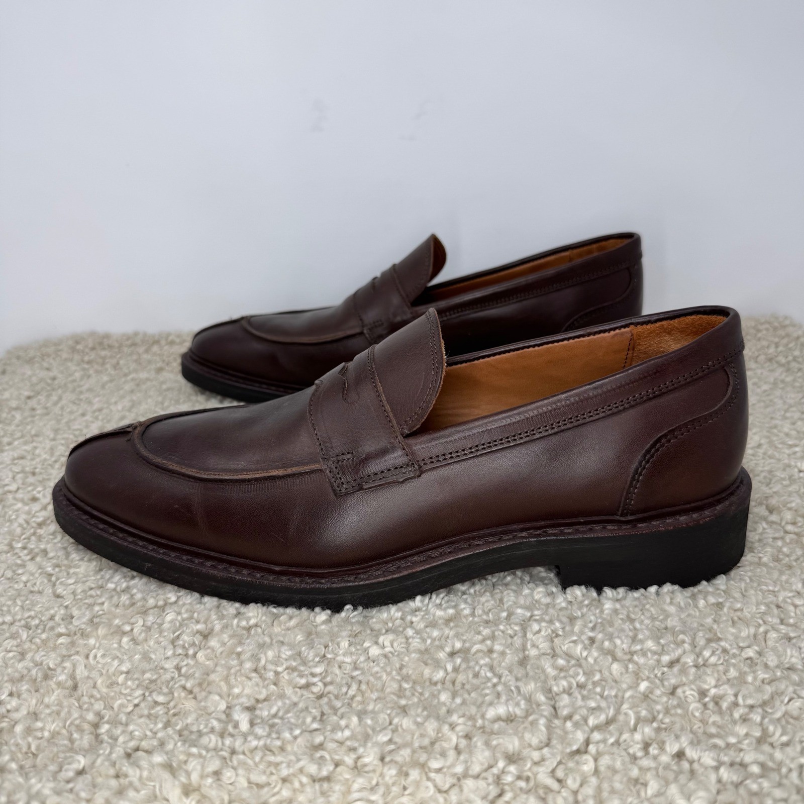 Allen Edmonds Denali Slip On Penny Loafers Men 11 D Dark Brown Leather