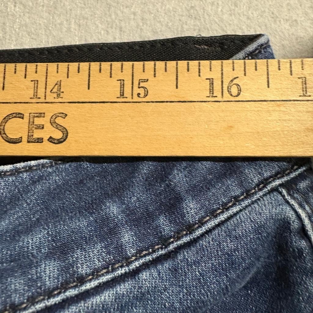 Democracy Ab Technology Crop Jeans Womens 14 Blue Denim Fray Hem Stretch