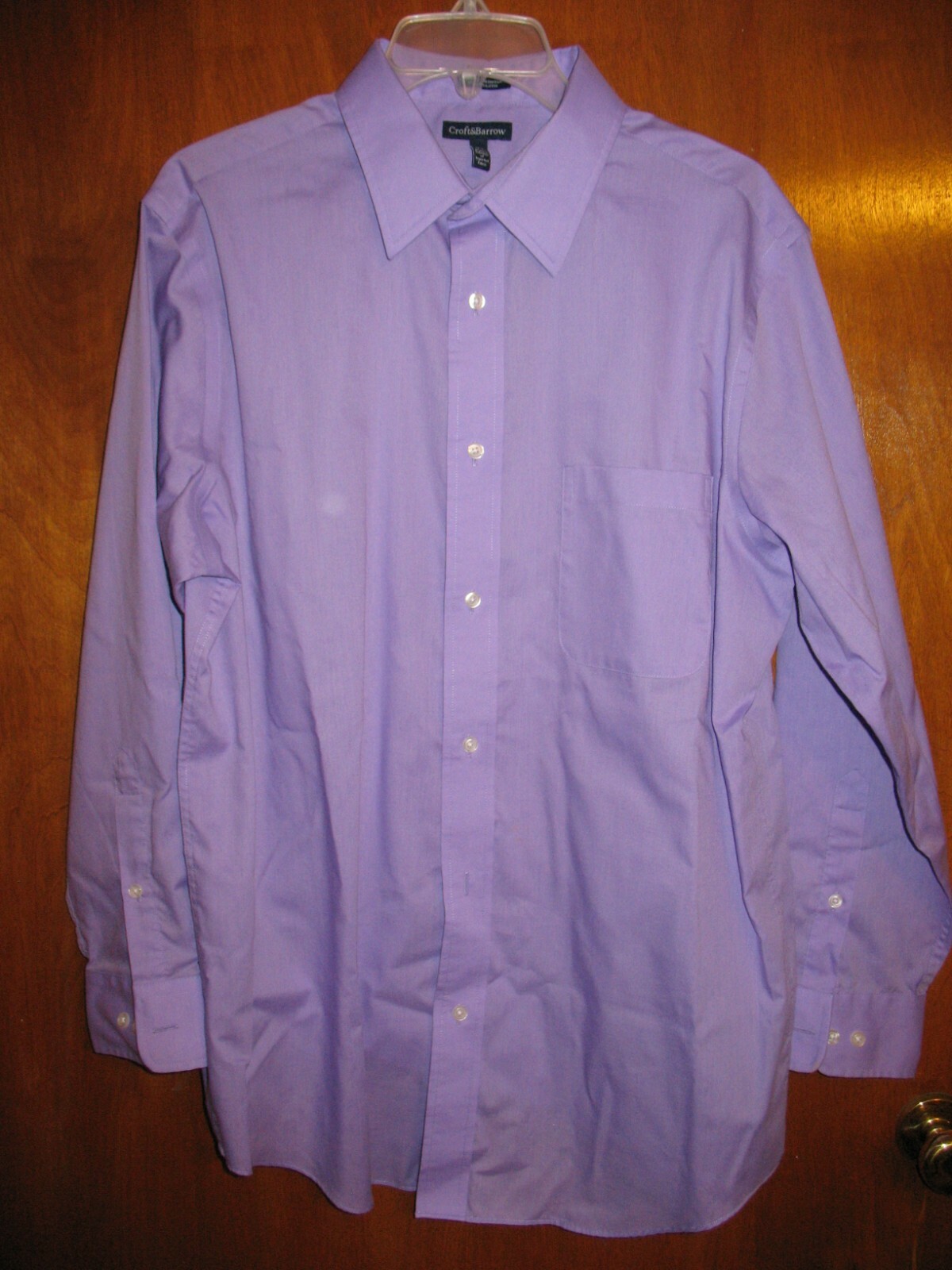 CROFT & BARROW 16.5 (32/33) DRESS SHIRT (purple broadcloth; wrinkle resistant)