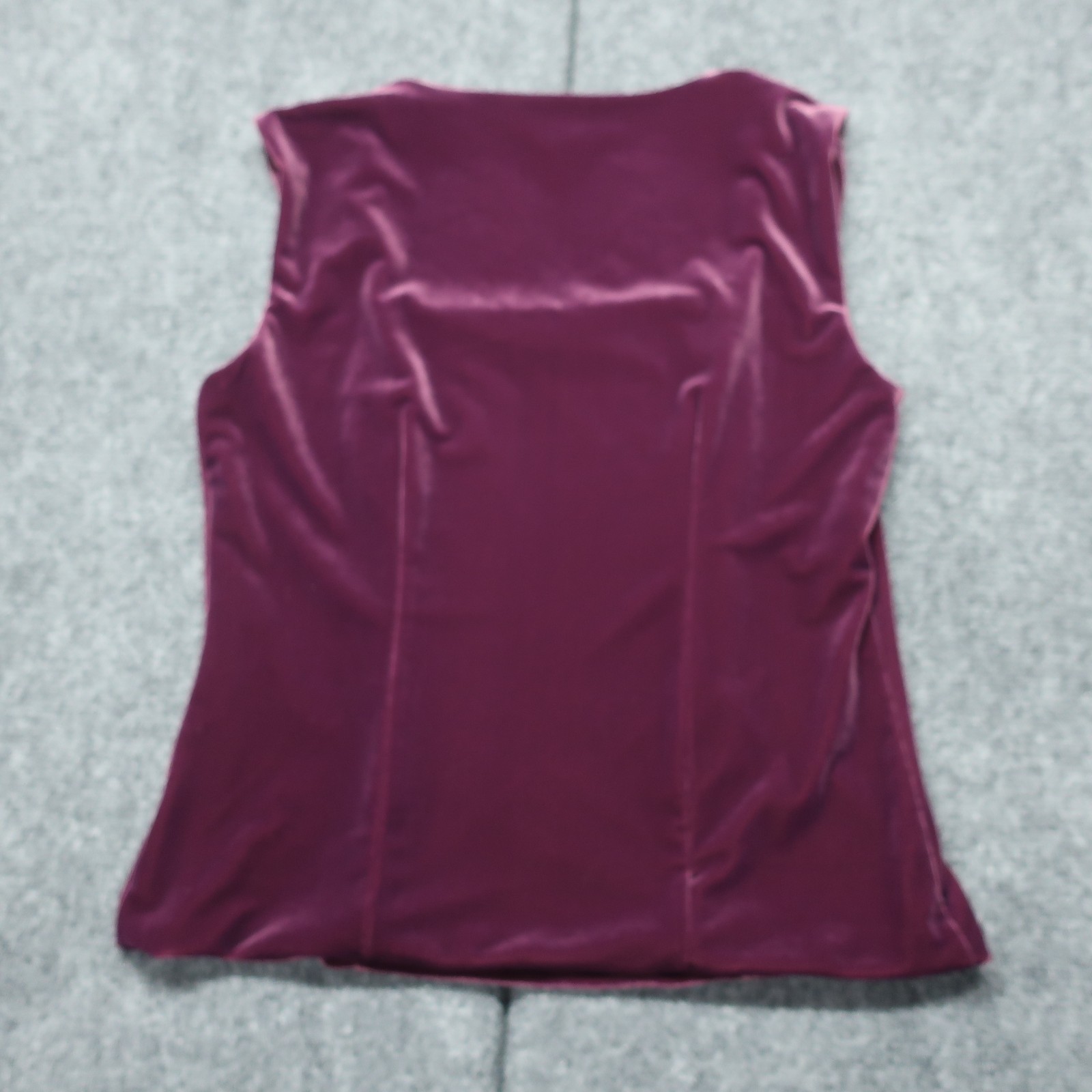 White House Black Market Blouse Top Womens S Wine Smooth Feel Velvet Square Neck
