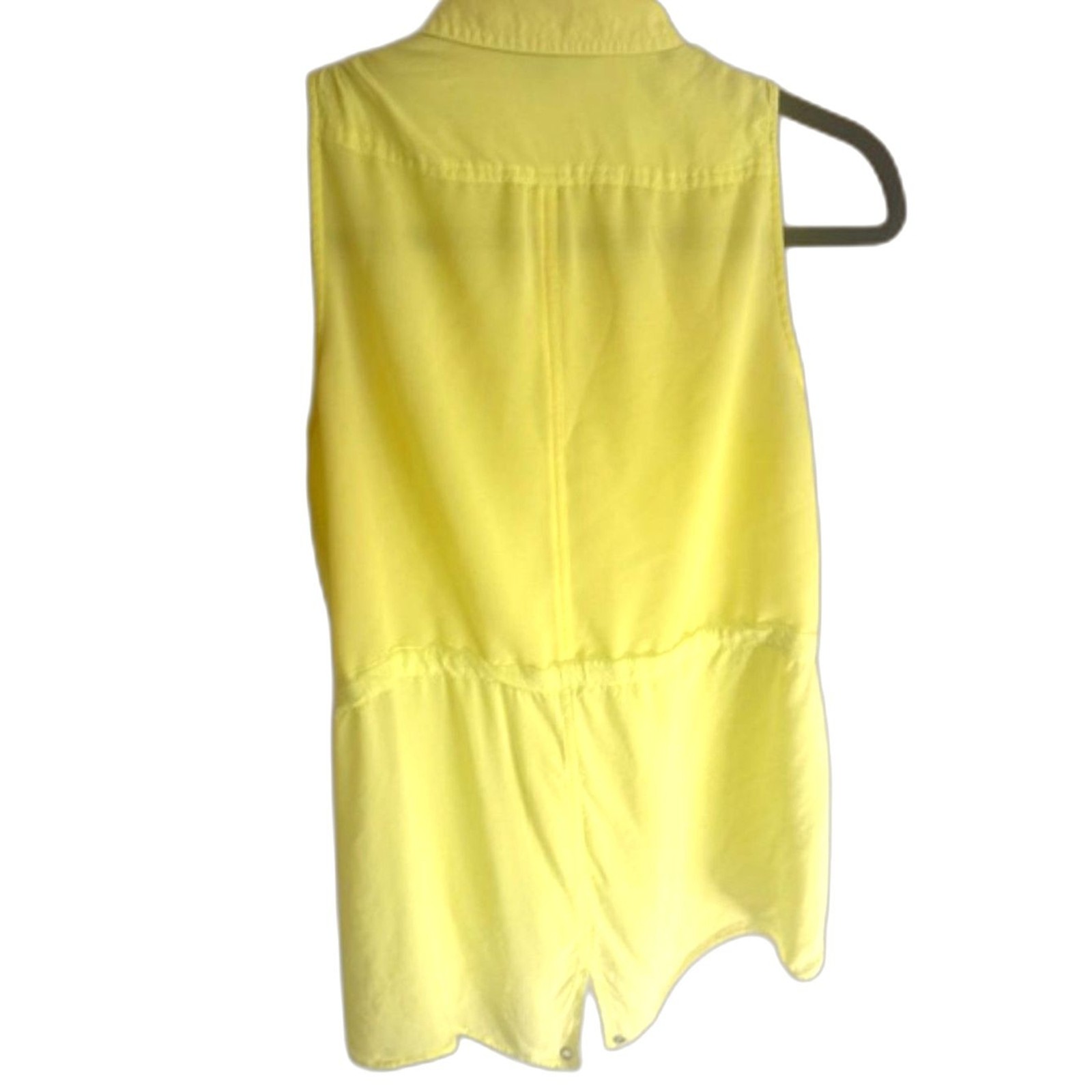Armani Exchange A|X Sleeveless Blouse Size S Neon Yellow Button Front Top