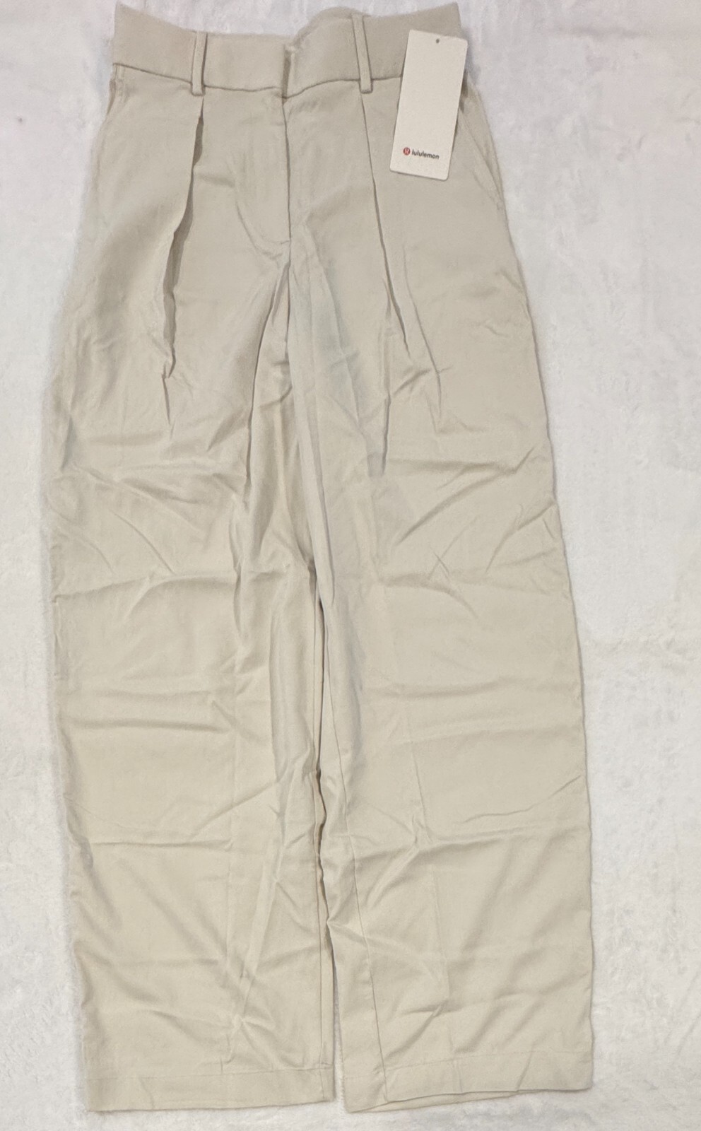 Lululemon Pleat Front High Rise Trouser Size 8 Regular 32″ Bone