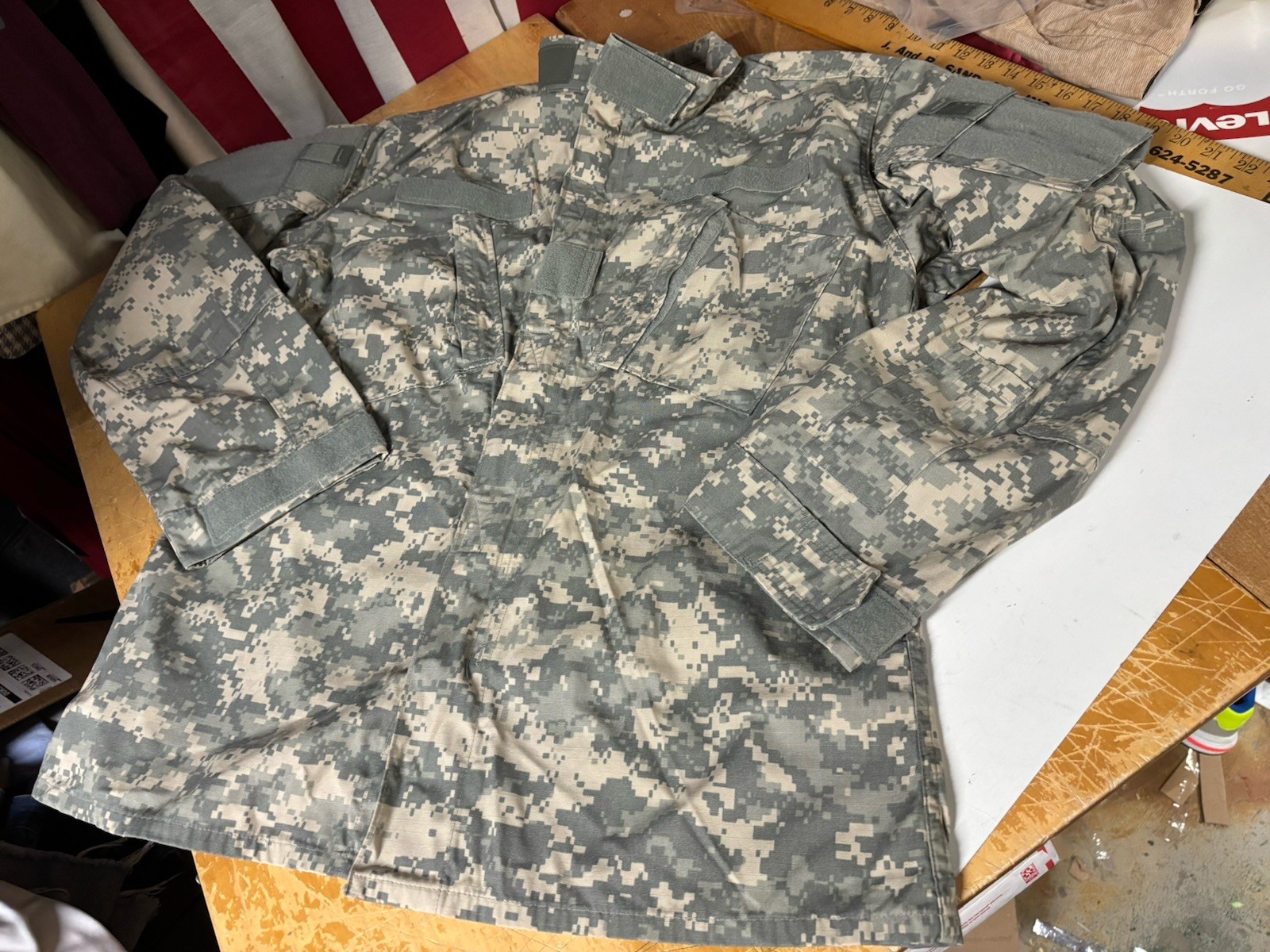 USGI Digi Camo ACU Combat Jacket Coat Medium M L Long Tall Army Ripstop Zip-up