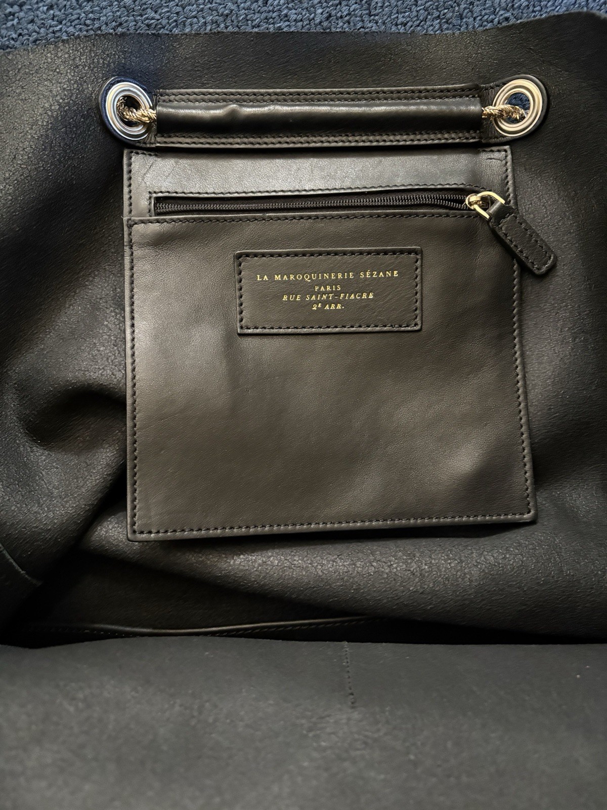 Sezane Gaby Tote Bag. Black Leather. Excellent Condition.