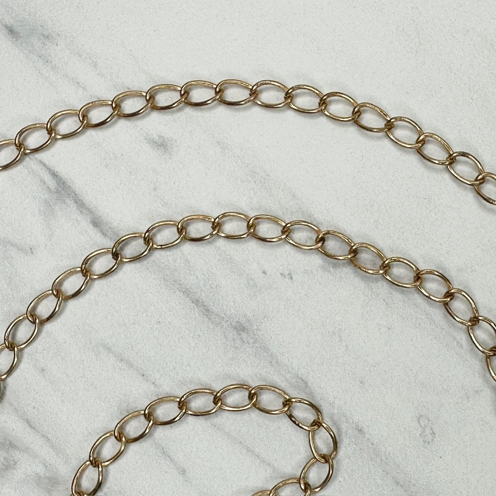 Gold Tone Oval Link Chain Bag Strap Replacement Crossbody Shoulder Handbag 46″