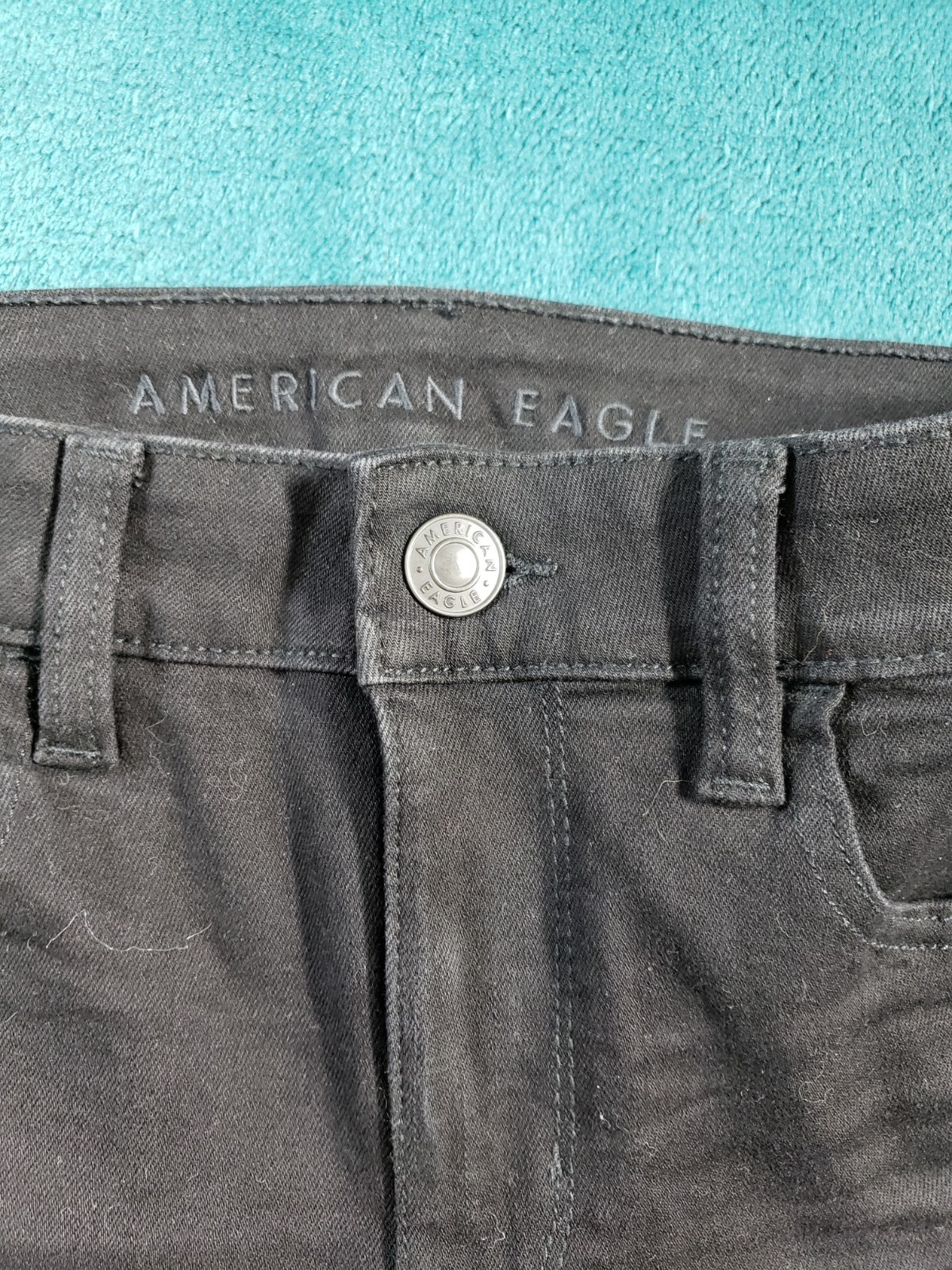 American Eagle Jeans Size 4 Extra Long Women Black Stretch Pant Mid Rise Jegging
