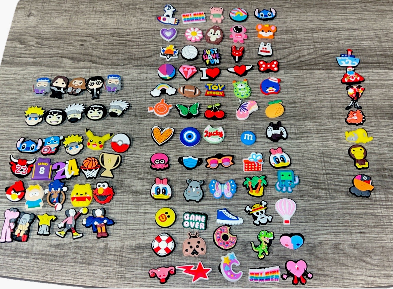 Croc Charms Lot Of 96 Random Mixed Pop Culture Shoe Charms Kids Adults Jibbitz
