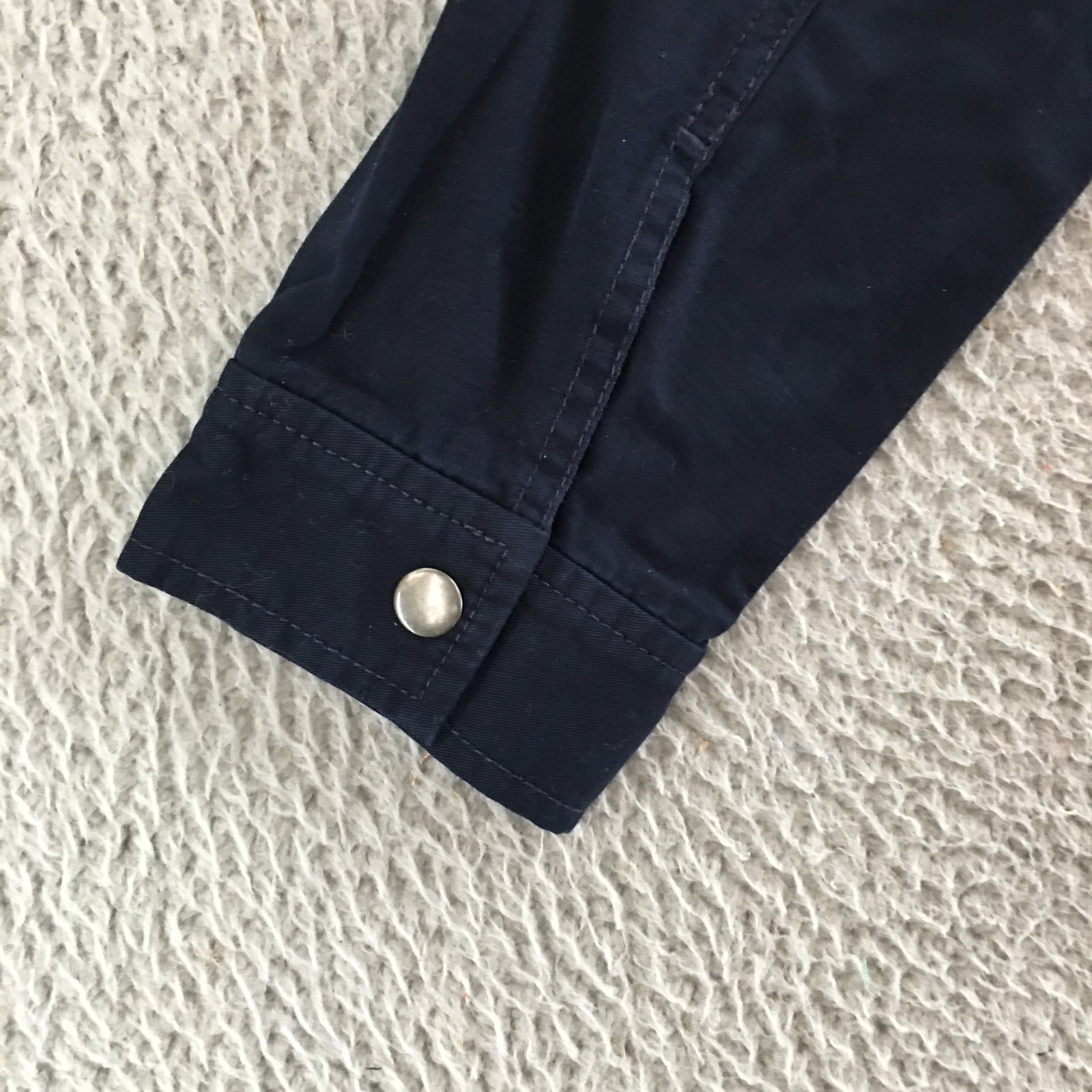 Talbots Safari Utility Jacket Womens XS Long Sleeve Full Zip Collared Denim Blue