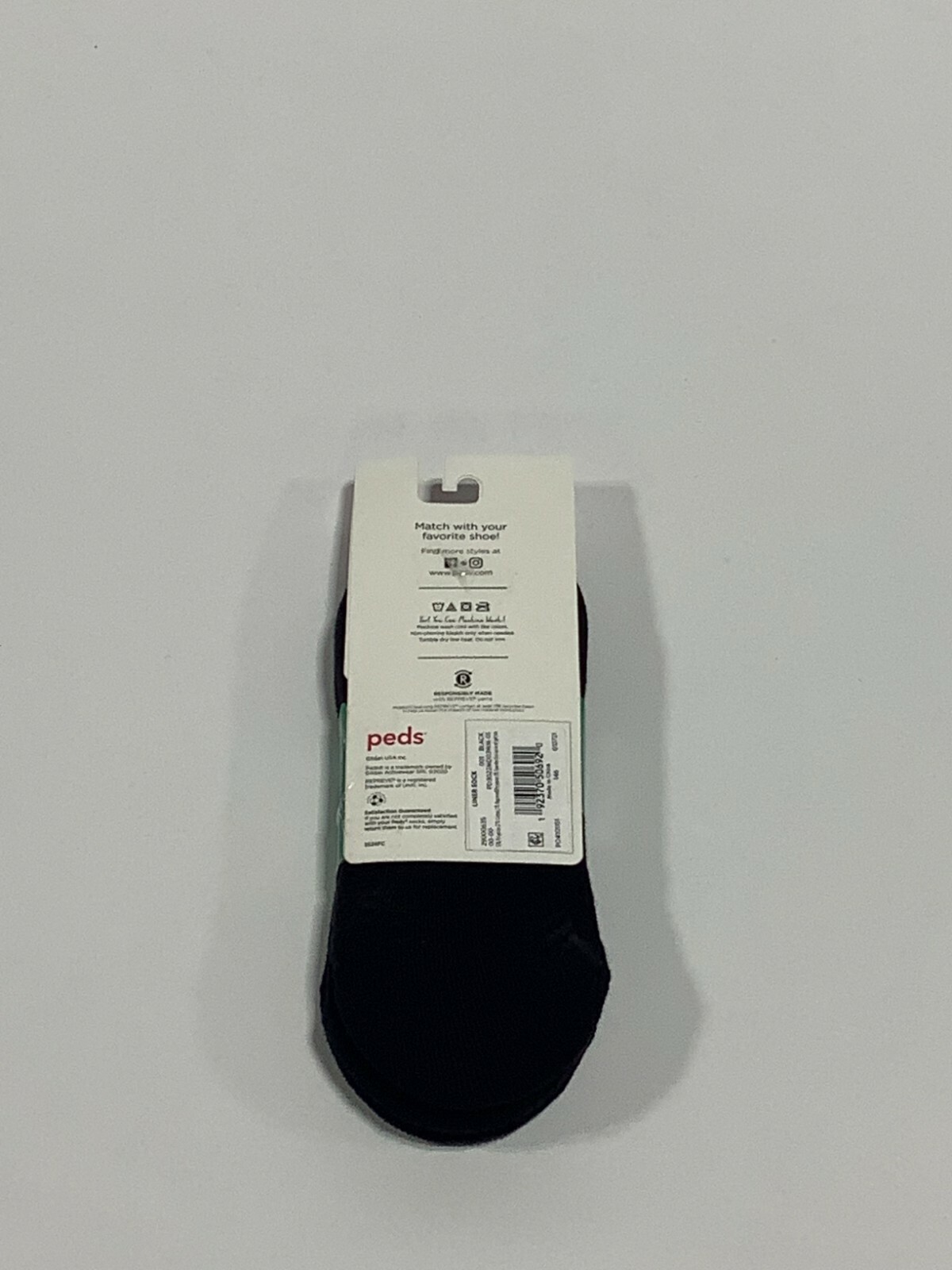 Womens Peds Black Super Low Cut Cushion Liner Socks 3 pck NEW! NWT