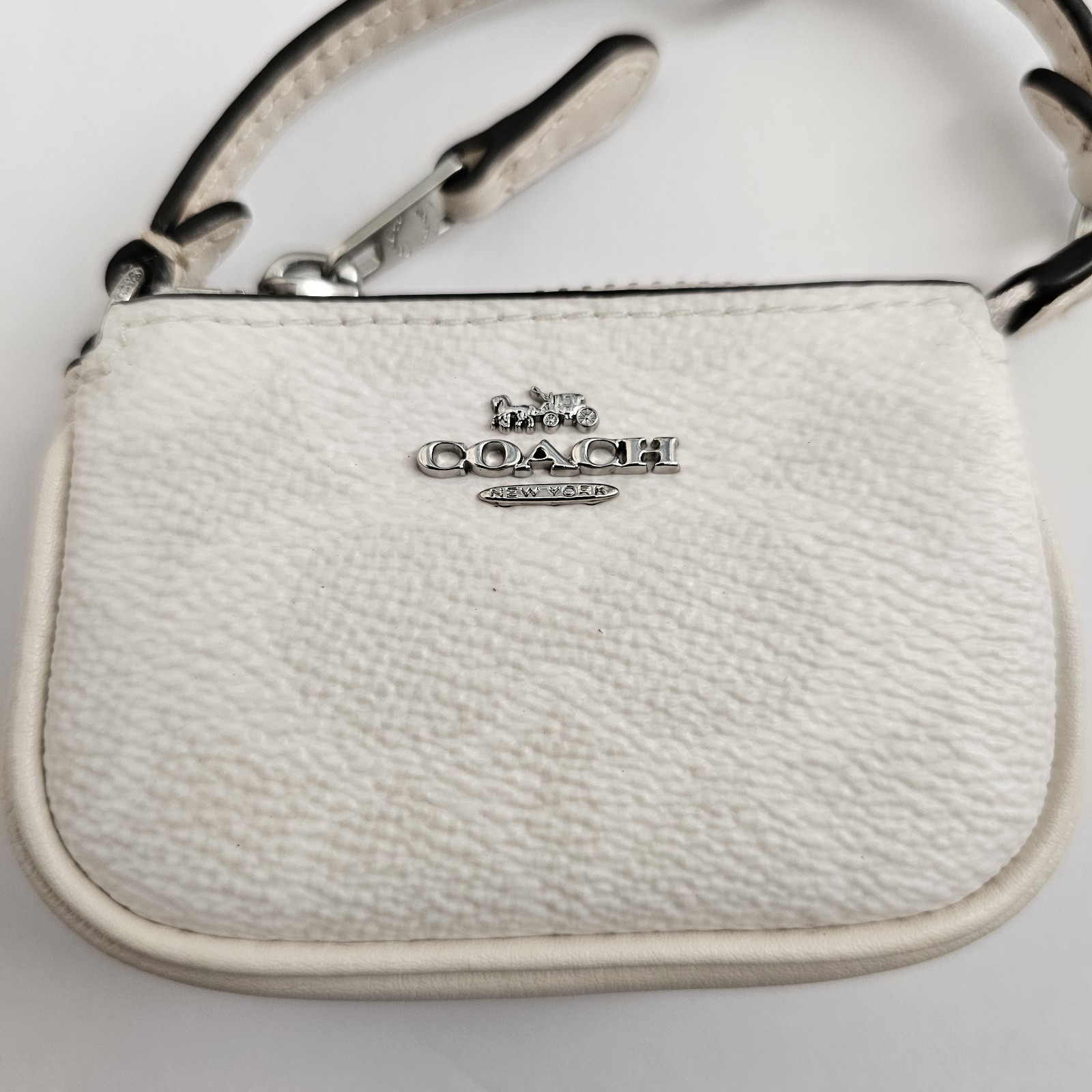 Coach ~ Mini Nolita Bag Charm In Signature Canvas White/Chalk CX067 NWT