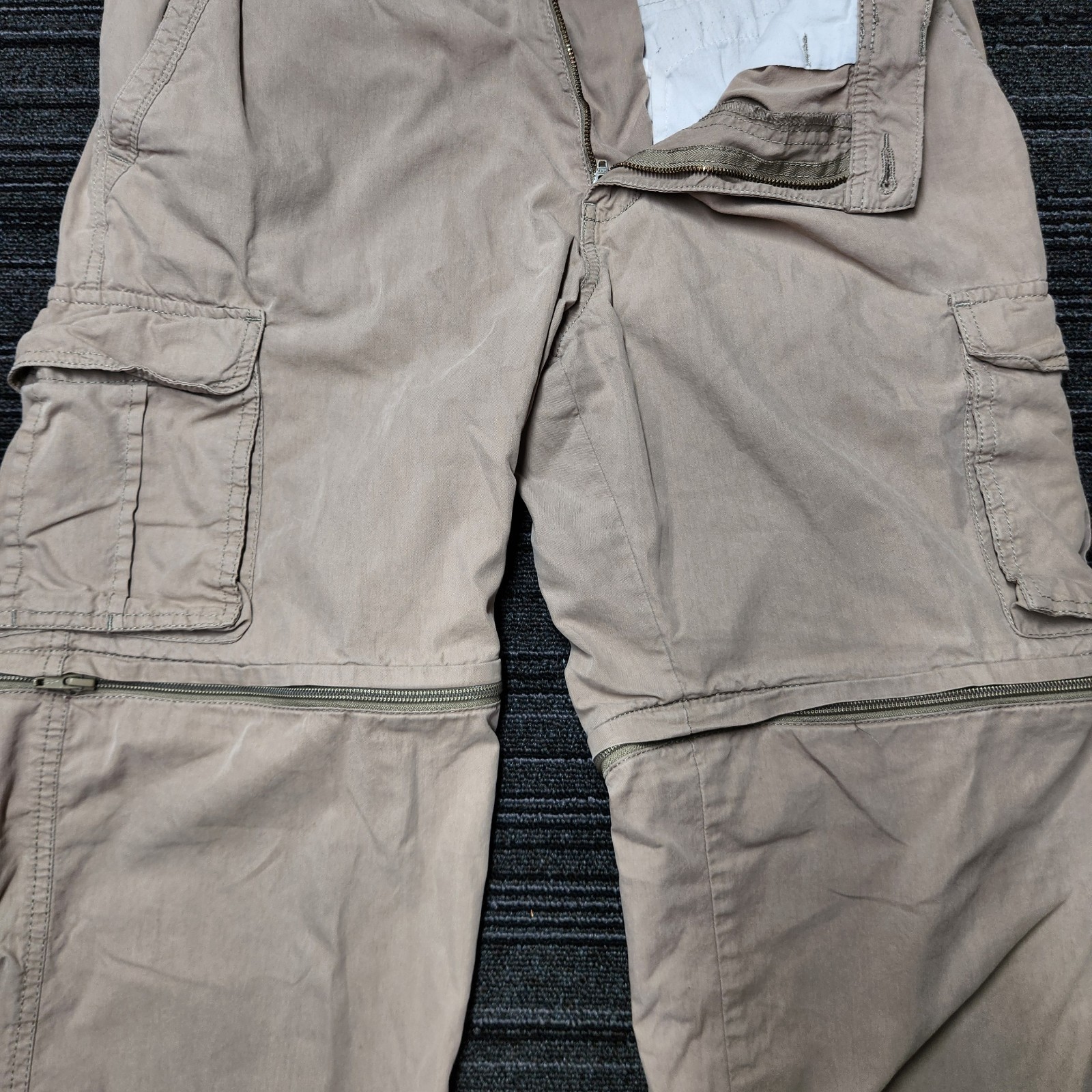 Sonoma Life + Style Convertible Cargo Hiking Pants Mens 36×32 Zip Off Khaki Tan