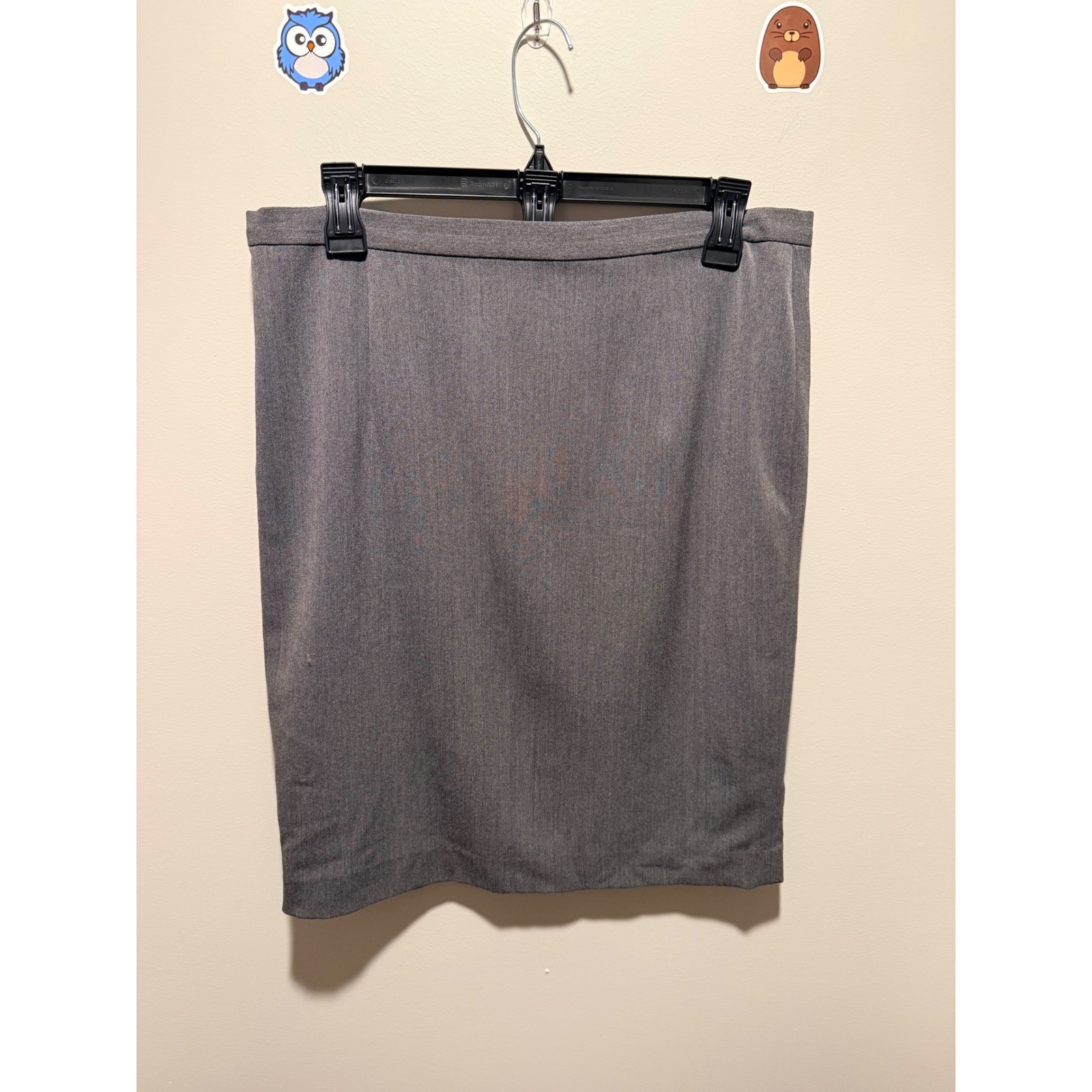 Michael Kors Gray Lined Straight Midi Skirt Size 8