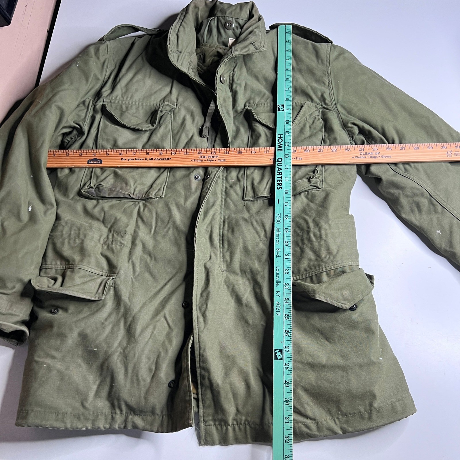 Vintage 1976 US Military M-65 Field Jacket Winfield Olive Drab Medium Long Liner
