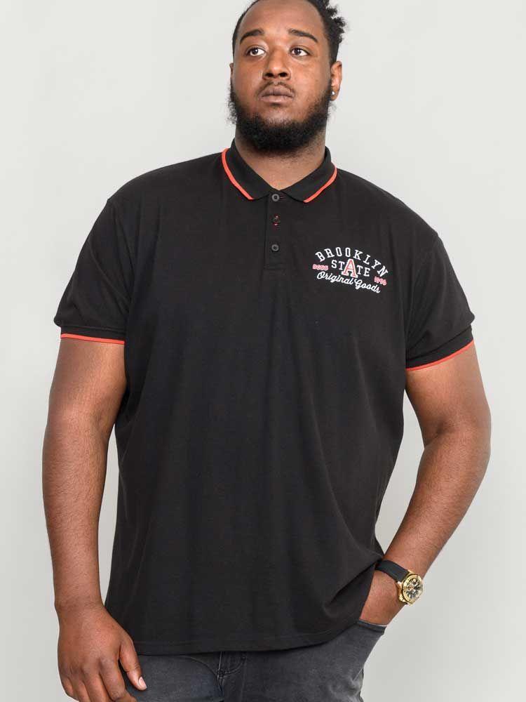 D555 Men’s Cotton Brooklyn State Embroidery Polo in Black 2XL to 10XL