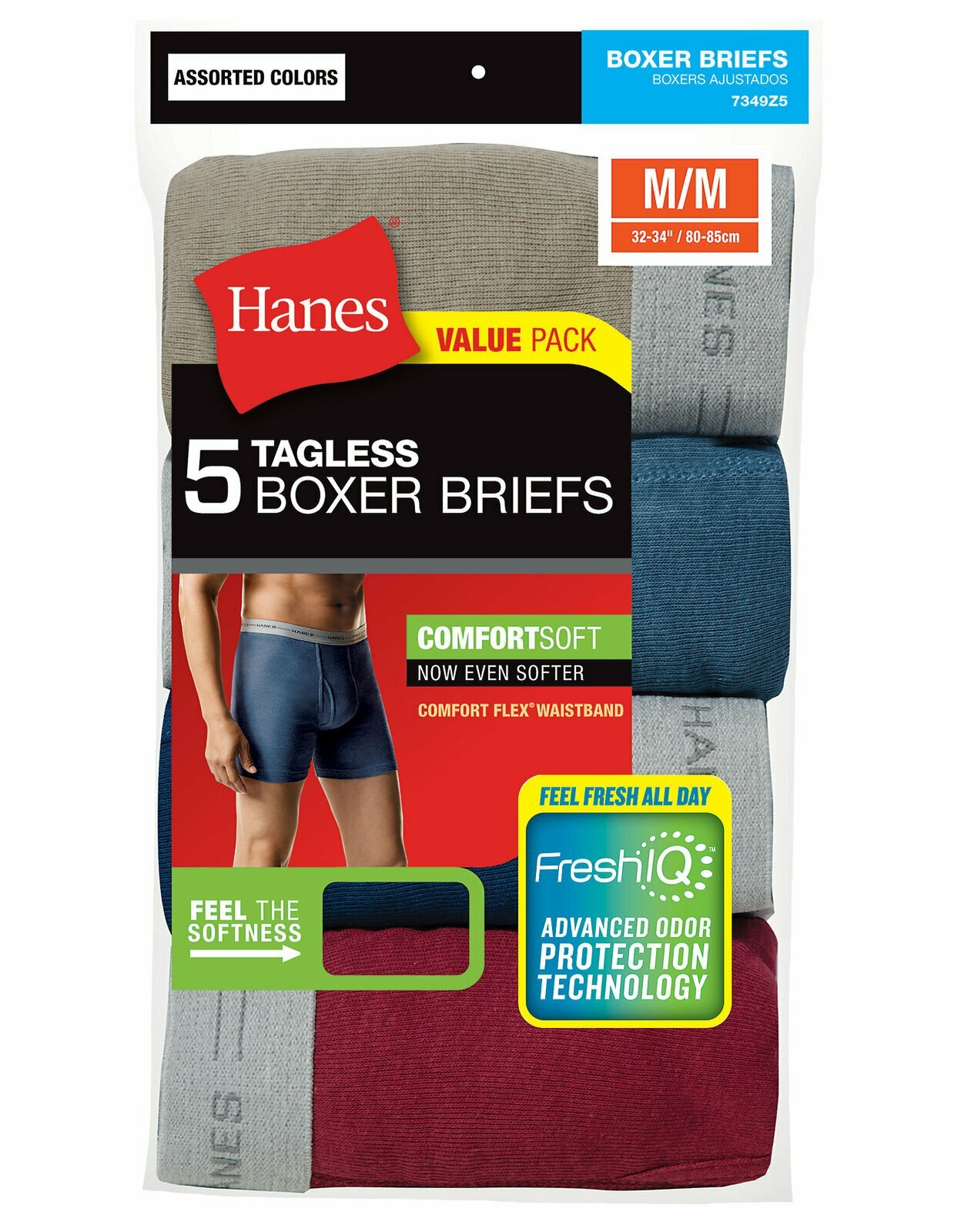 WHOLESALE!! Hanes Men’s Tagless Boxer Briefs 90-Pair 18 Packs Slightly Imperfect