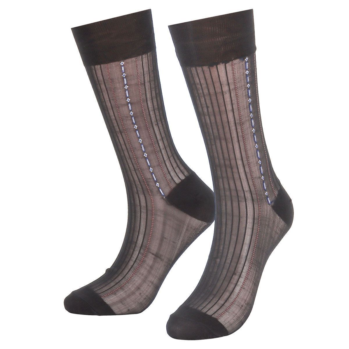1/3/5 Pairs Men Ultra Thin Dress Socks Silk Sheer Business Work Socks Soft Nylon
