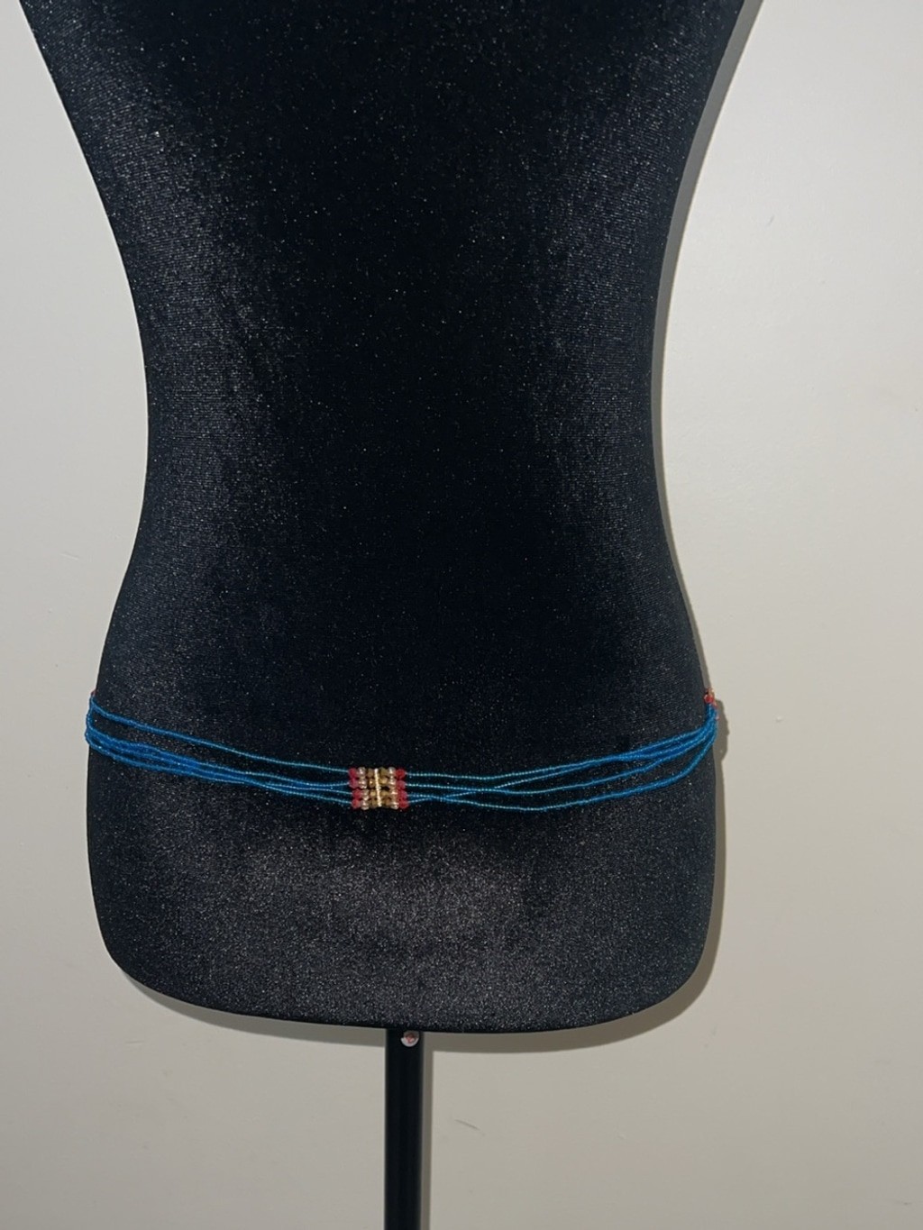 4-Layer Beaded Waist Chain Belt: African Boho Body Jewelry (16 Inch)