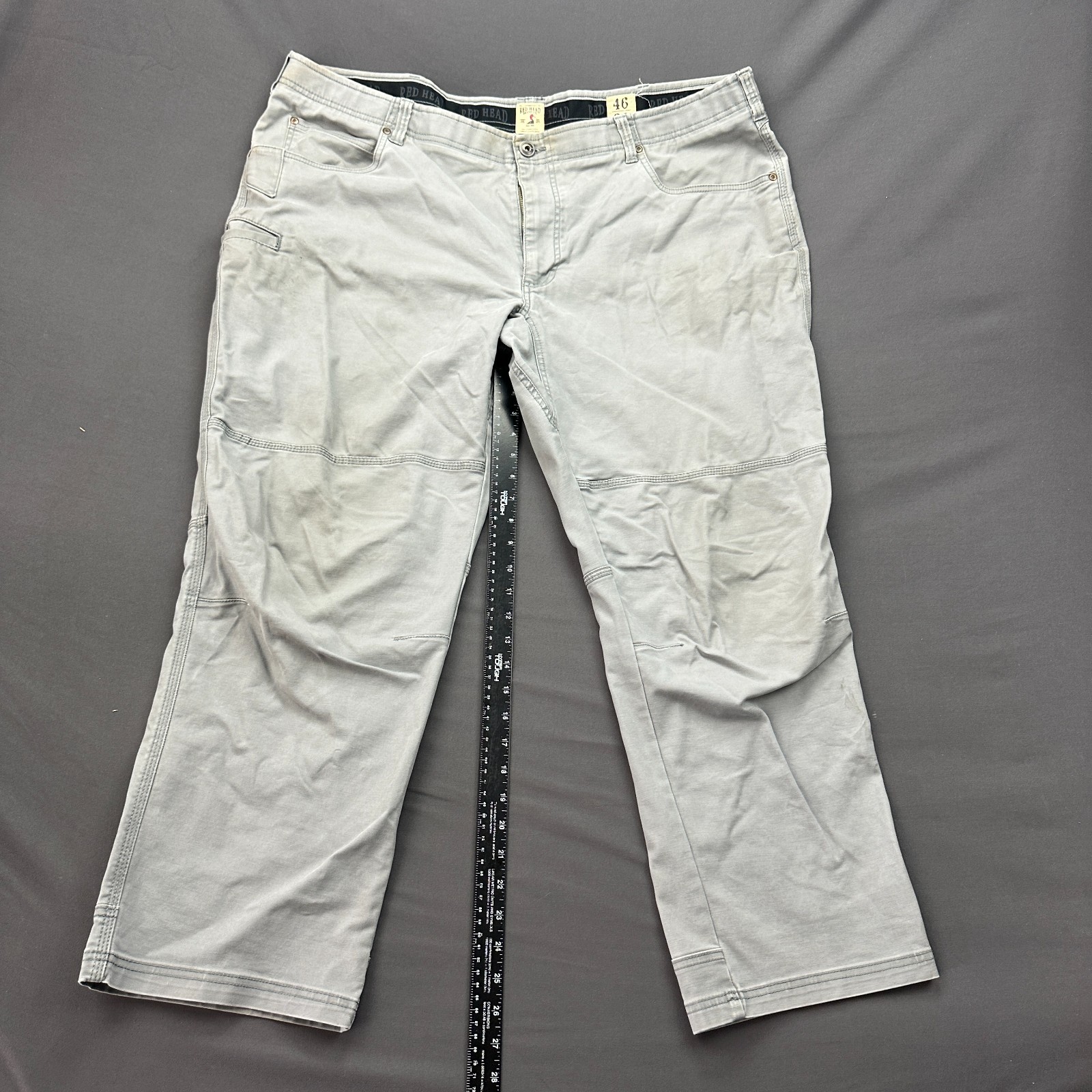 RedHead Ankle Pants Mens 46×30 Gray Straight Leg Outdoor Hiking Camping Casual