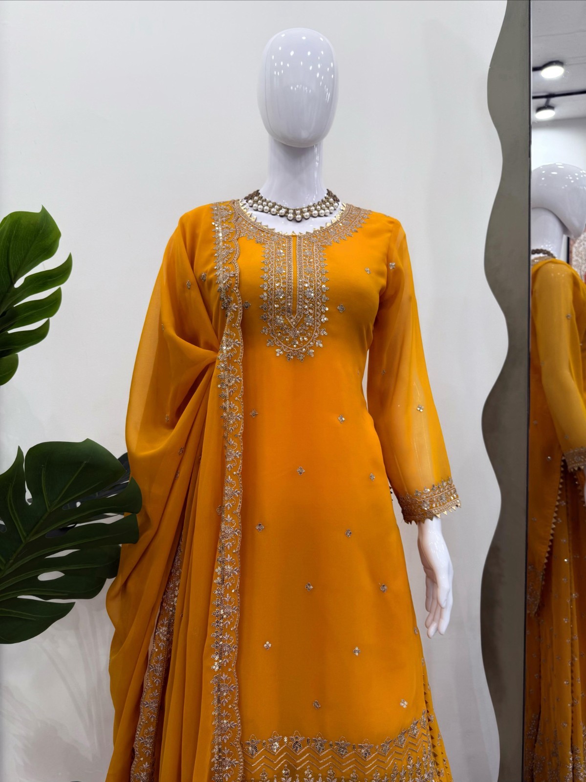 INDIAN SALWAR KAMEEZ PAKISTANI WEDDING PARTY DRESS WEAR BOLLYWOOD SUIT SHARARA
