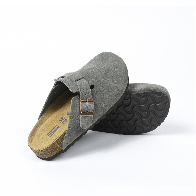 Boston Soft Footbed Clogs Suede Leather Slip On Sandals Mules Unisex Casual Shoe