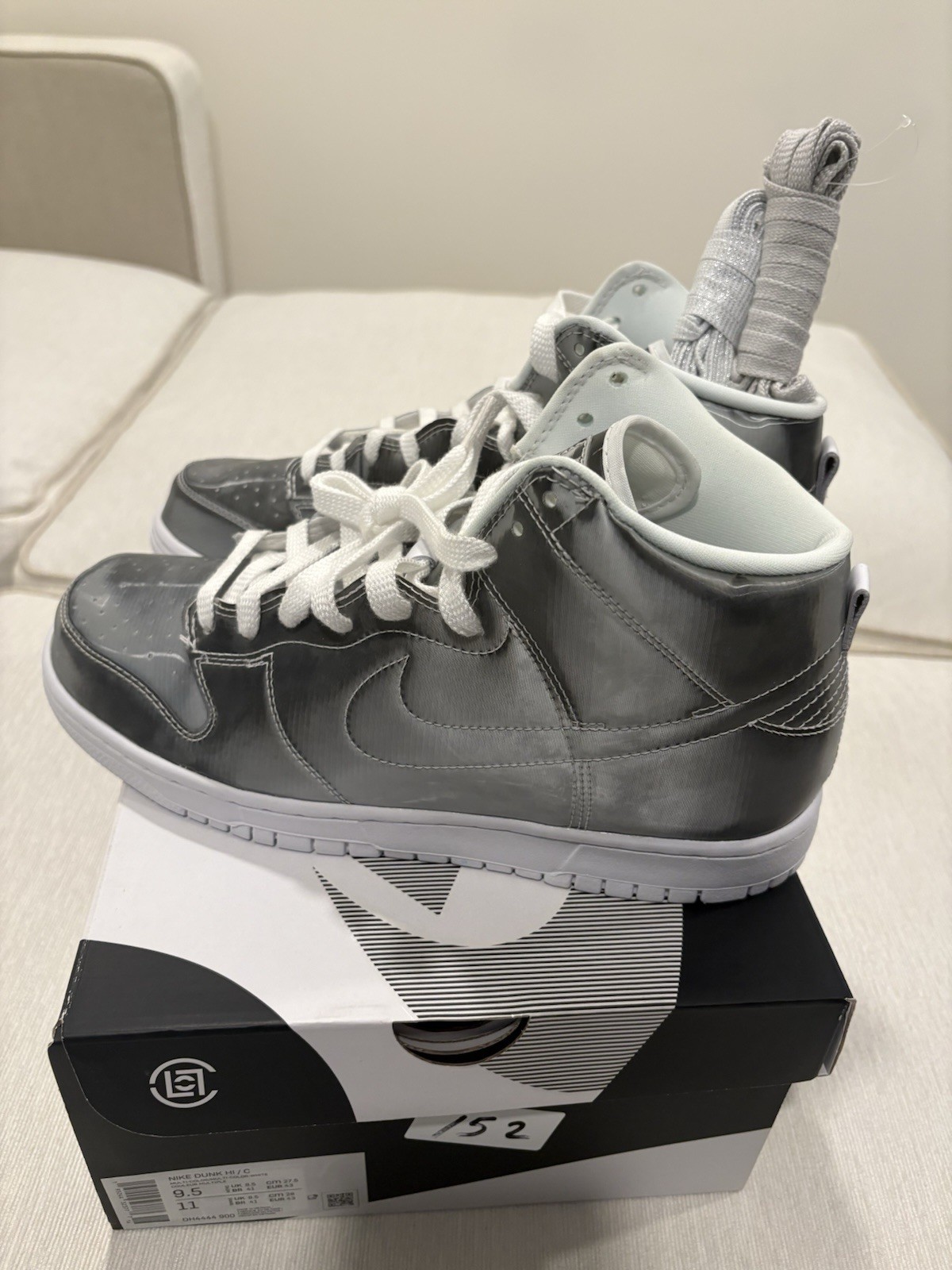 Nike Dunk High Clot Flux Metallic Silver/White Men’s Size 9.5 New with Box