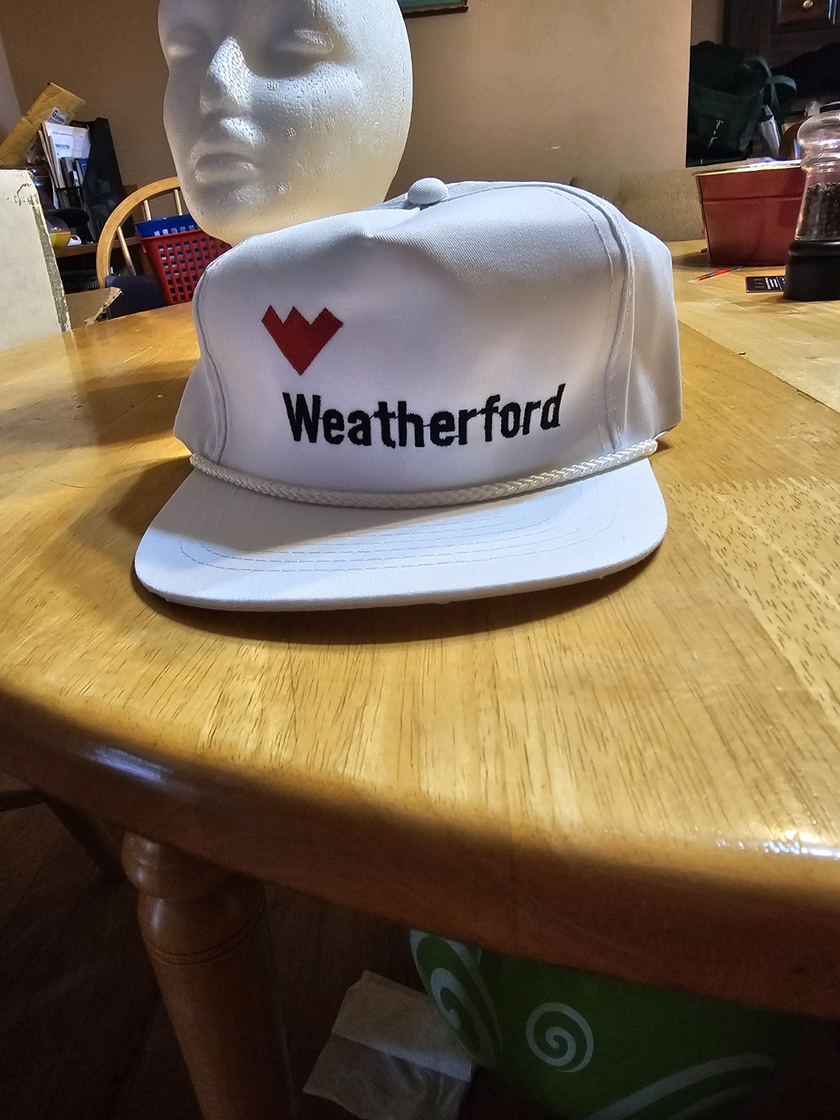 Weatherford White Solid Snapback Cap Adjustable One Size Unisex Adults