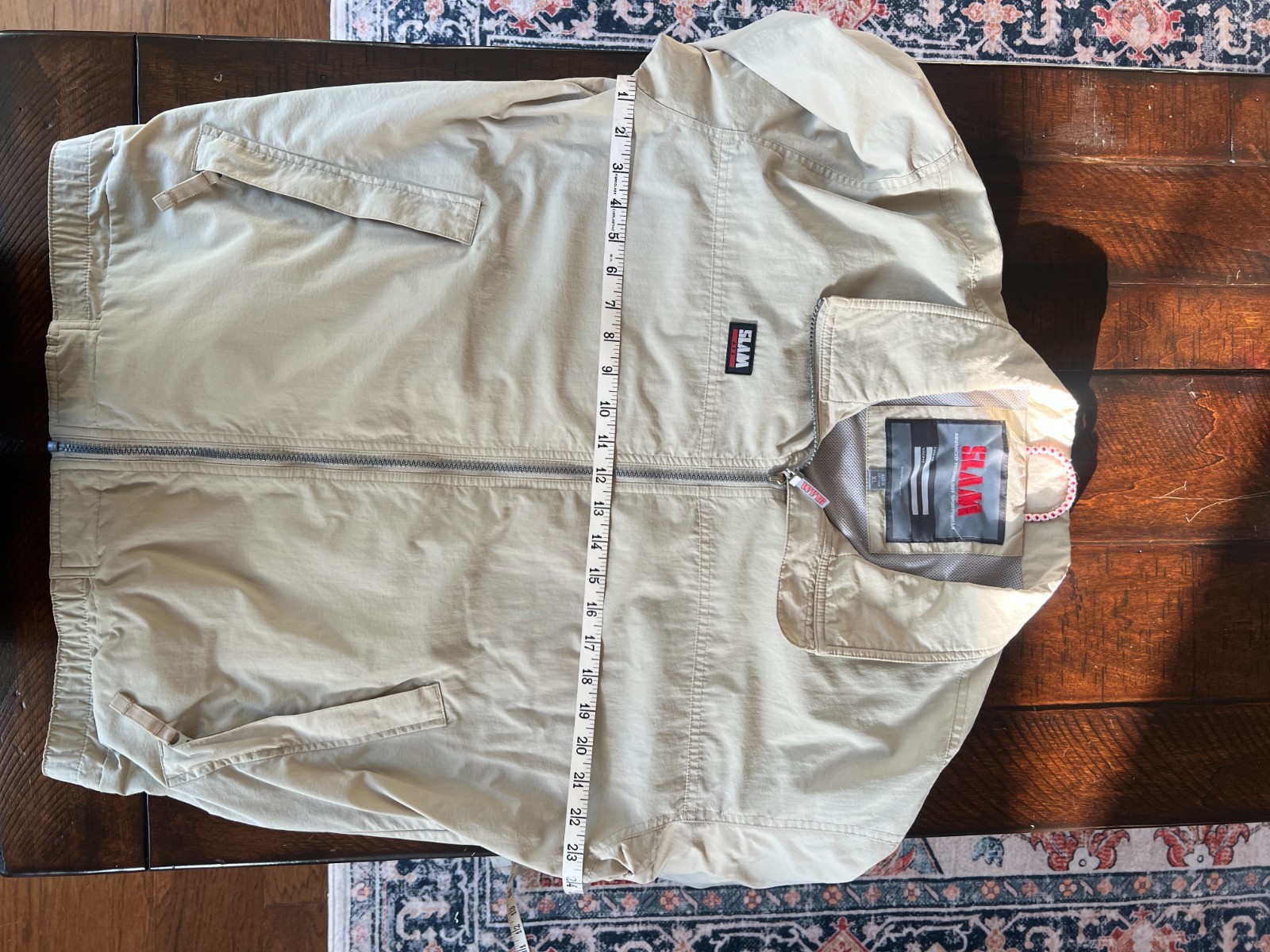 SLAM Sailing Jacket Mens XL Beige Full Zip FIV Official Supplier Mesh Lined