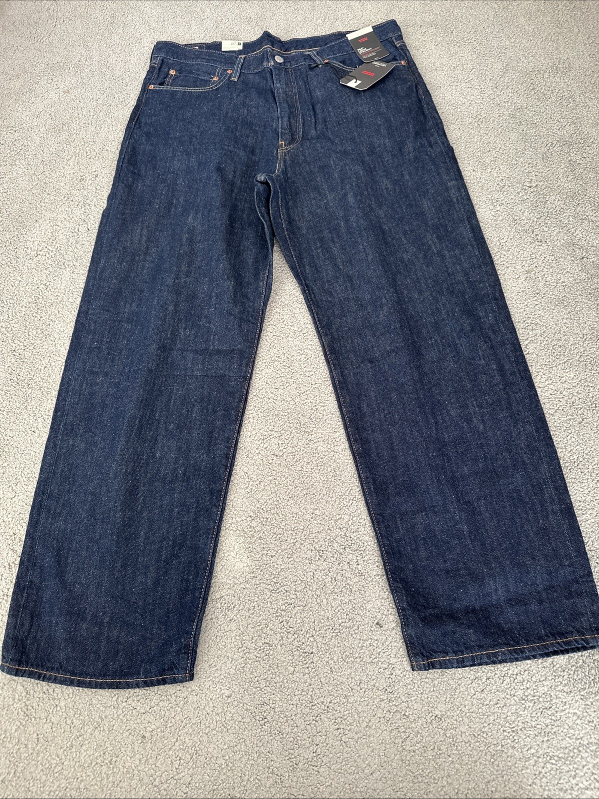 Levis 568 loose straight jeans Dark Blue Cotton Linen Jeans Men’s Sz 38Wx31L