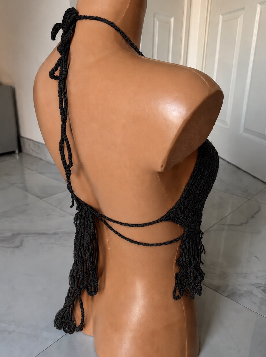 Crochet Top crop cami Hippie Boho Style Festival Top PSbyAusra black