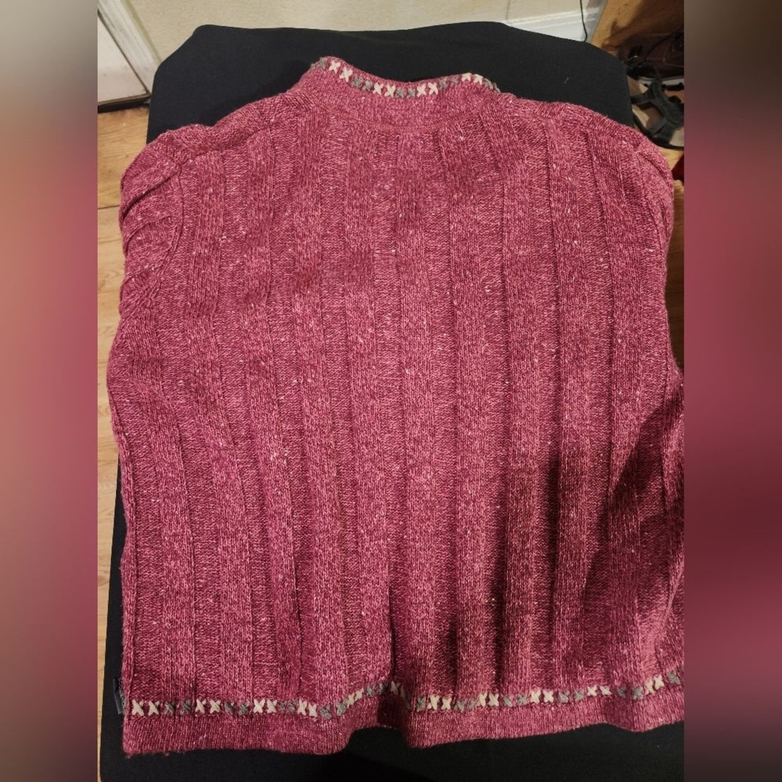 Woolrich Burgandy Knit Sweater with Star Accents