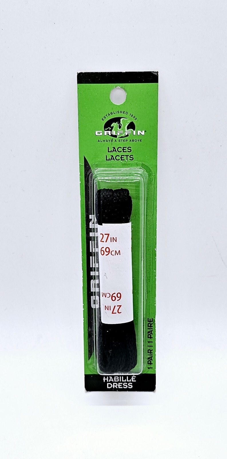 BRAND NEW Pair Of Griffin 27in/69cm BLACK Habille Dress Shoe Laces