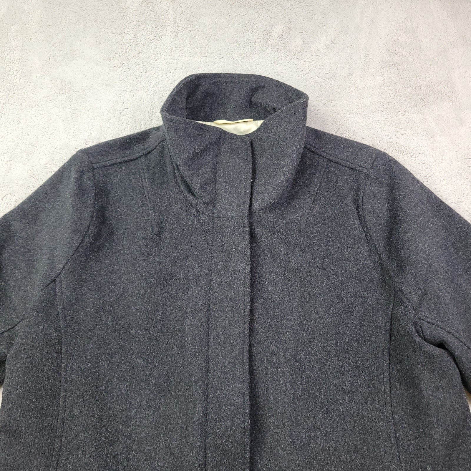 Pendleton Wool Cascade Campbell Peacoat Womens Large Gray Glacier Striped Lining