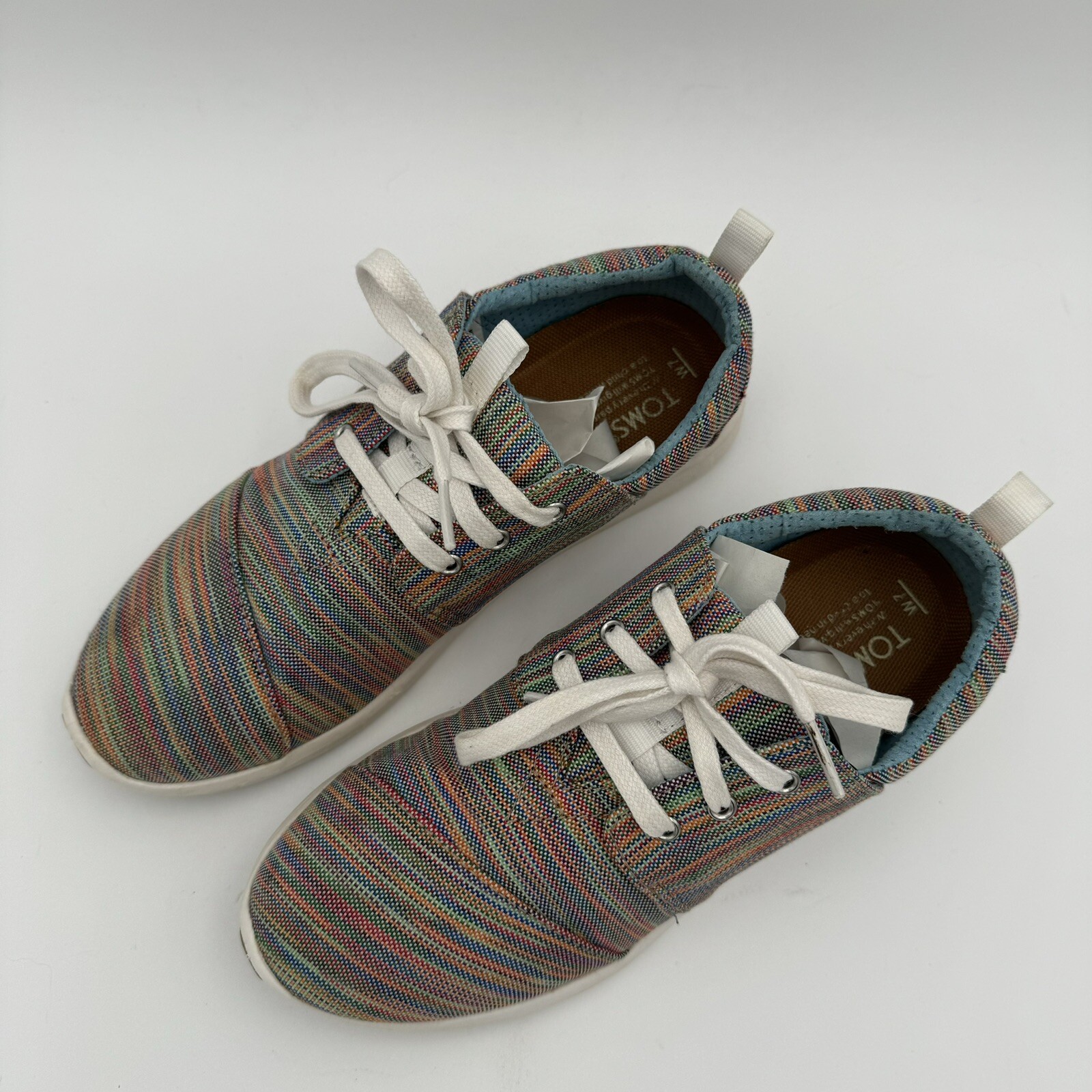 Toms Del Rey 10009995Multicolor Striped Lace Up Sneakers Shoes – Women’s Sz 7