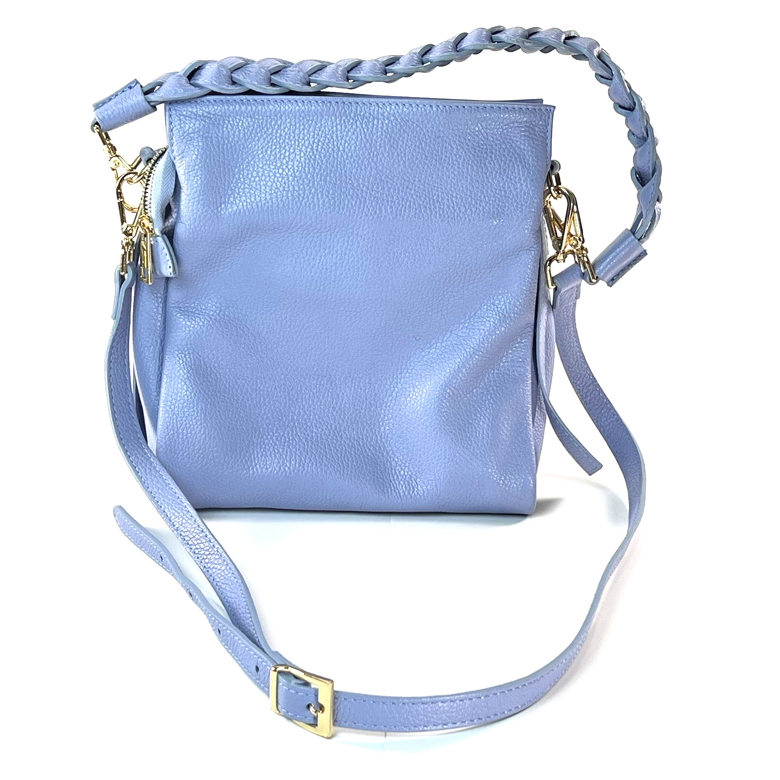 NEW! Italian Genuine Pebbled Leather Purse Combination Handbag/Crossover Design