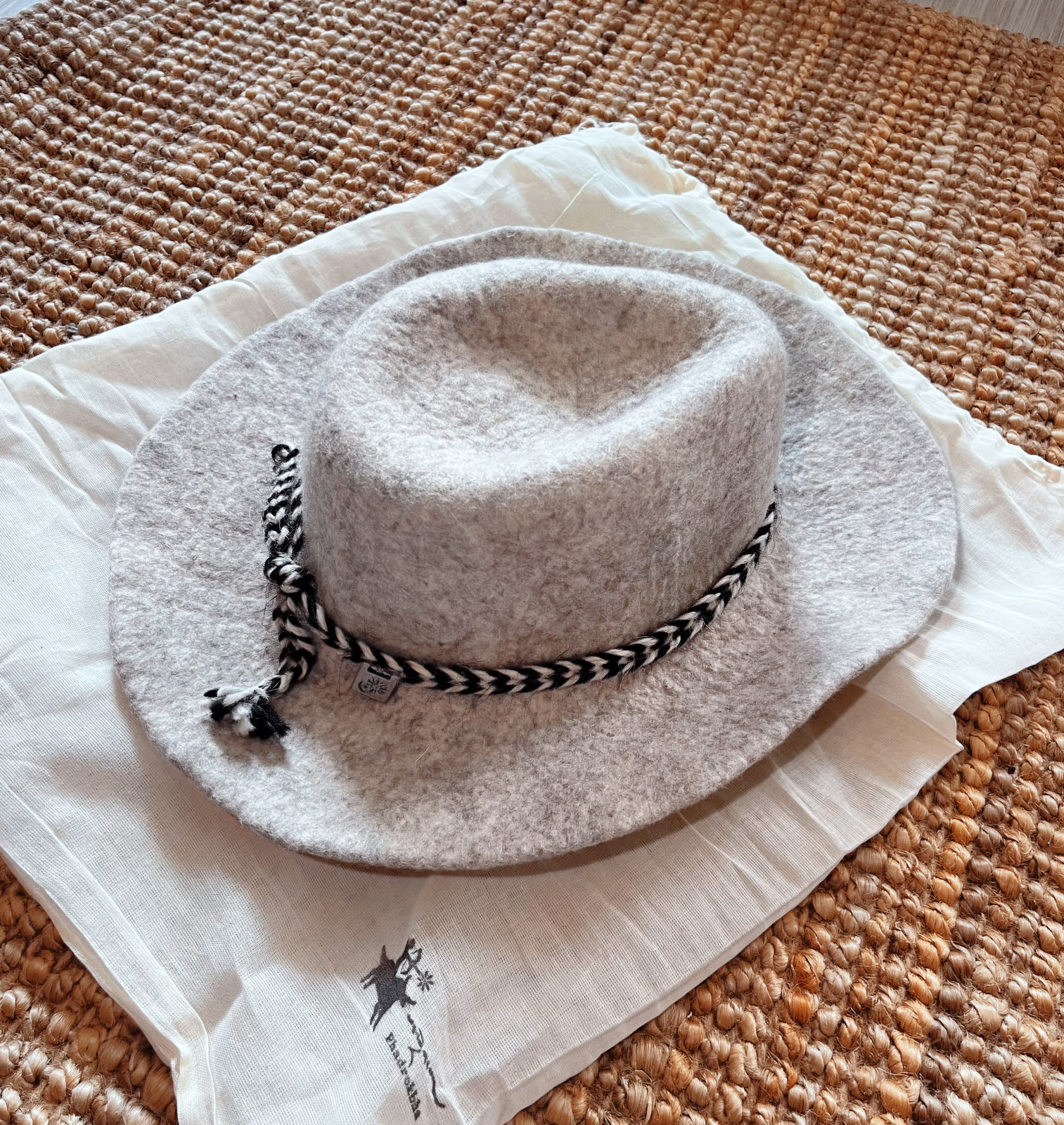 100% Handmade Tibetan Yak & Wool Felt Fedora Artisan Cooperative Sustainable