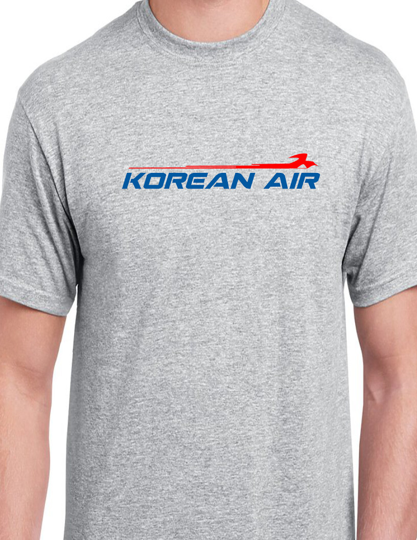 Korean Air Retro Logo T-shirt Airline Korea Asia Fly Travel Souvenir Tee Shirt