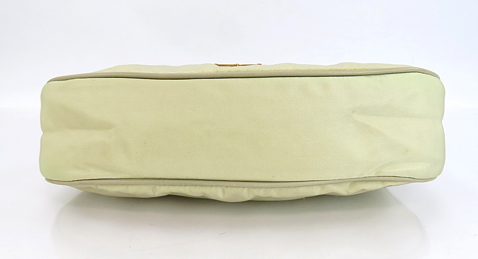 Authentic PRADA Beige Nylon and Leather Shoulder Bag Pouch Purse #63259