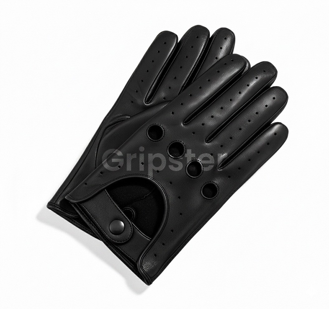Reverse Stitched Police Driving Gloves Soft Real Leather Car Bike Goat Soft USA