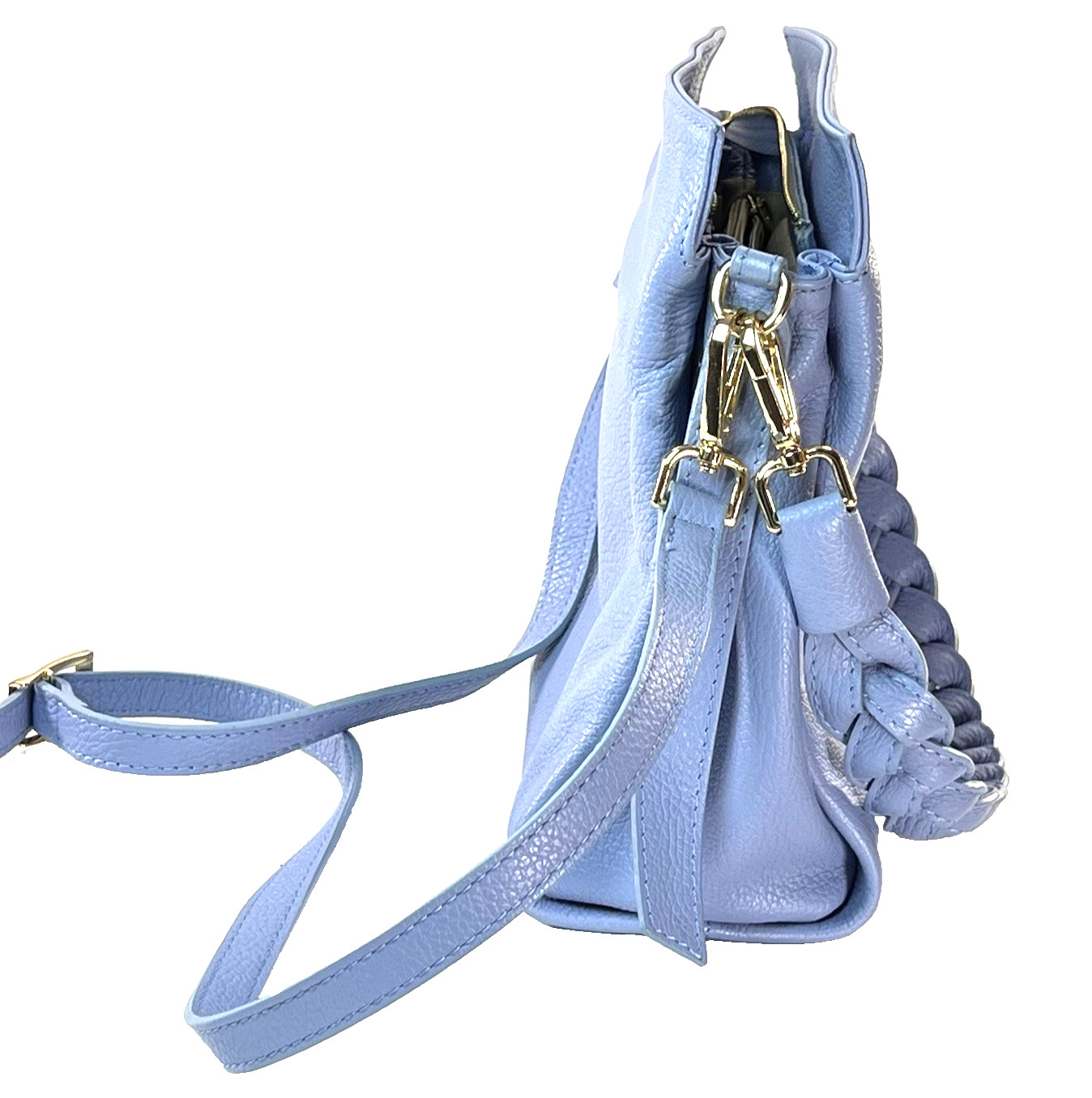 NEW! Italian Genuine Pebbled Leather Purse Combination Handbag/Crossover Design