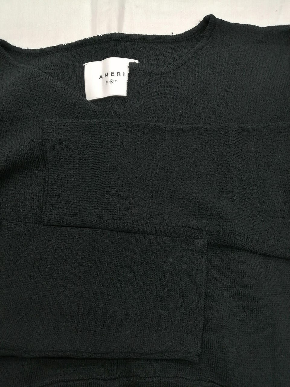 Ameri Woman’s Belted Black Knit Dress M 47in Length 36cm Shoulder